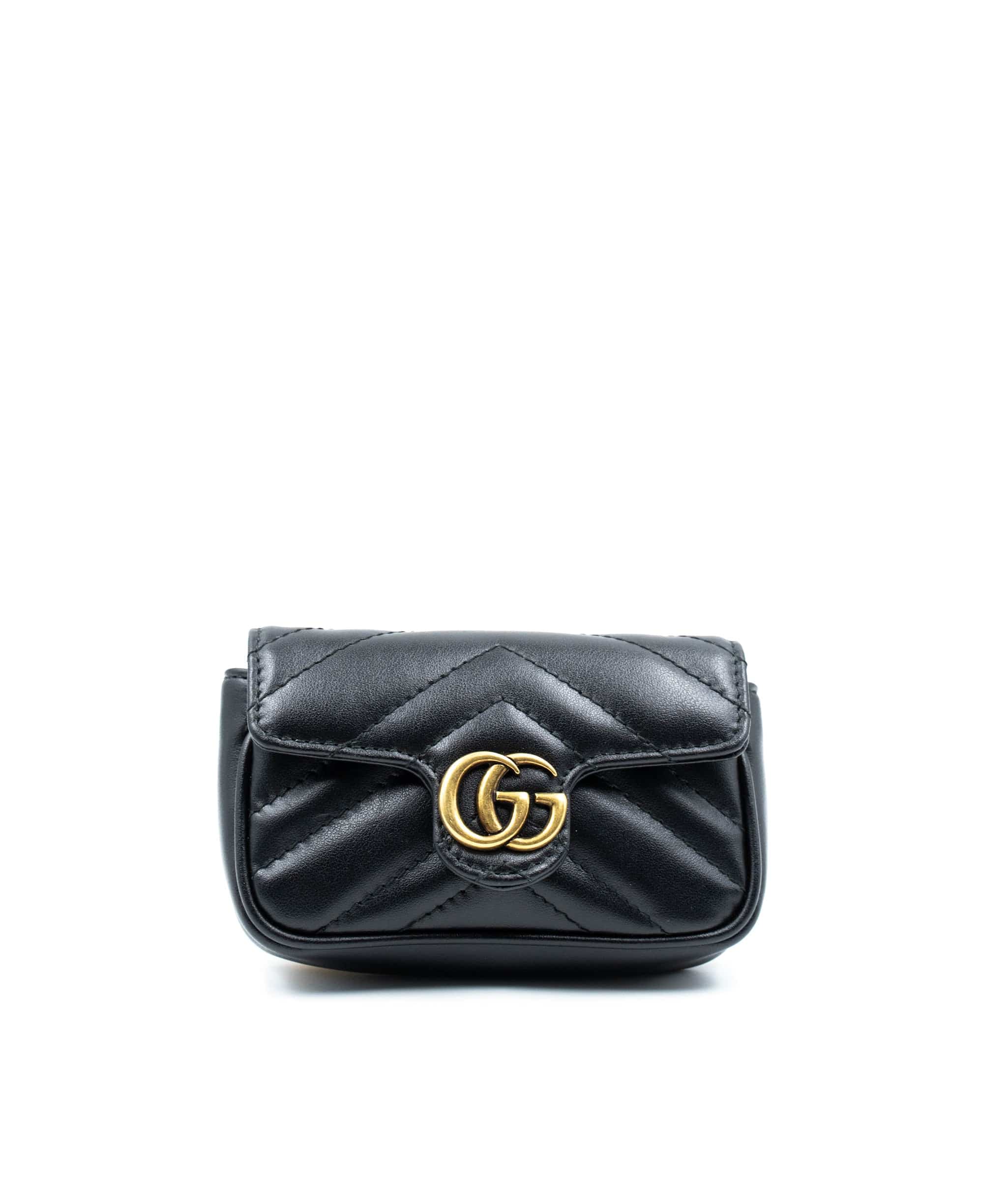 Gucci Gucci Black Leather Mini Marmont Bag GHW  - AGL2079