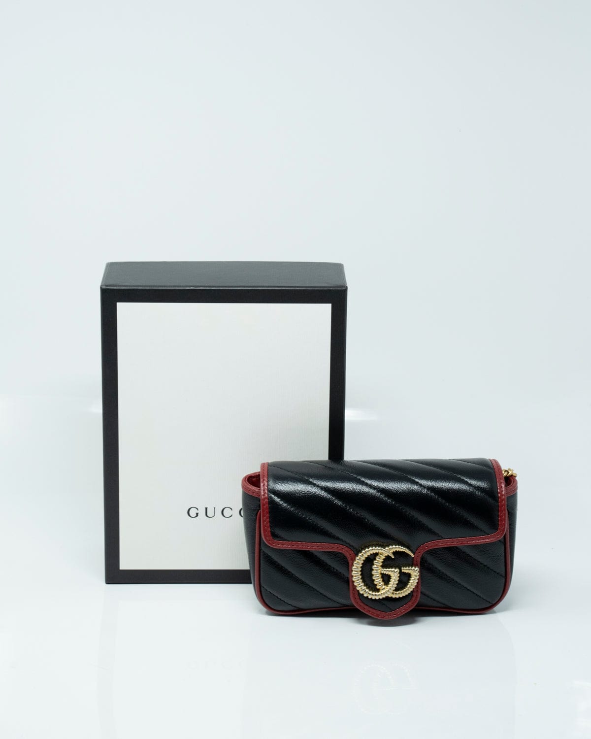 Gucci Gucci Black & Red Marmont Torchon Mini Bag - ASL2488