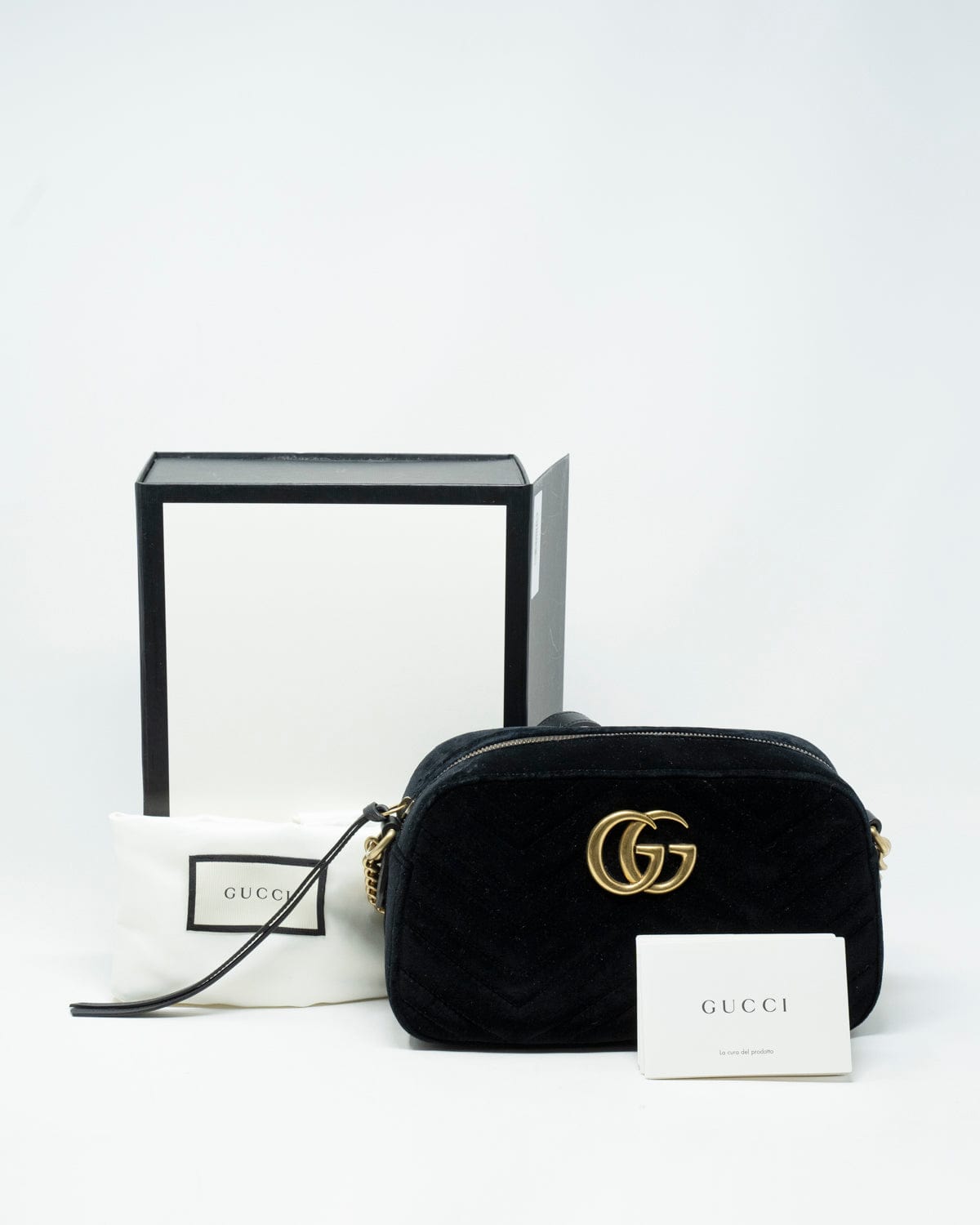 Gucci Gucci Black Velvet Marmont Camera Bag - AWL2534