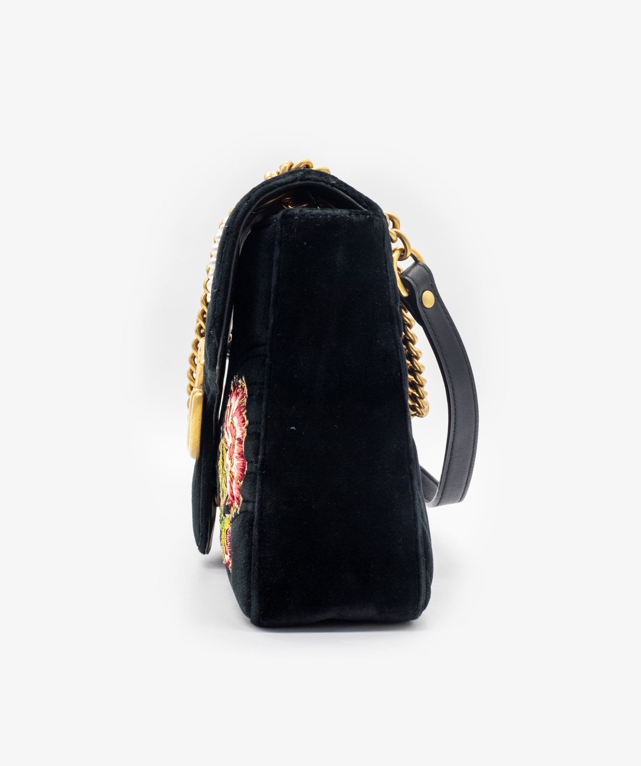 Gucci Gucci Black Velvet Marmont Loved Shoulder Bag RJC1102