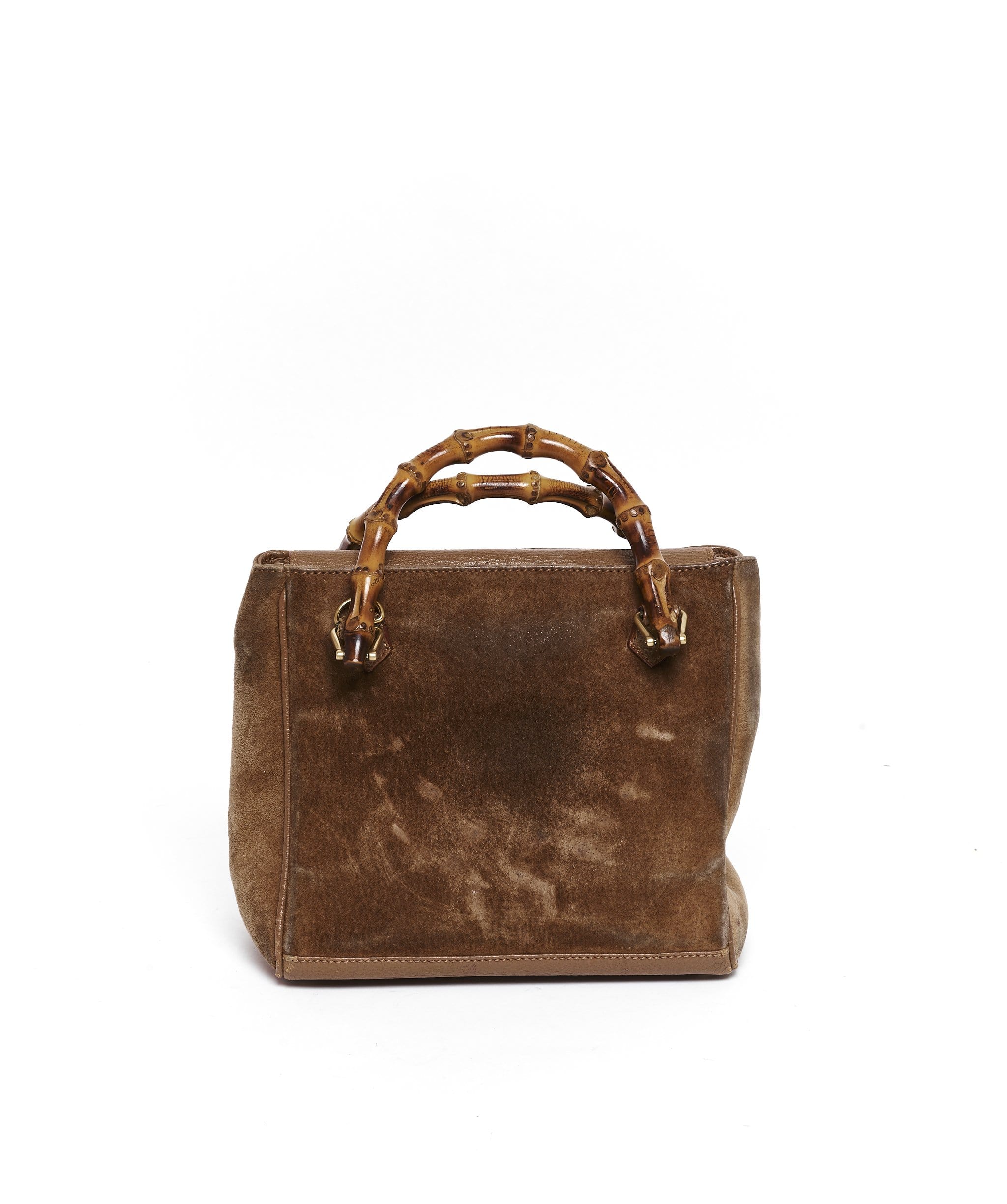 Gucci Gucci Brown Suede Bag with Bamboo Top Handle