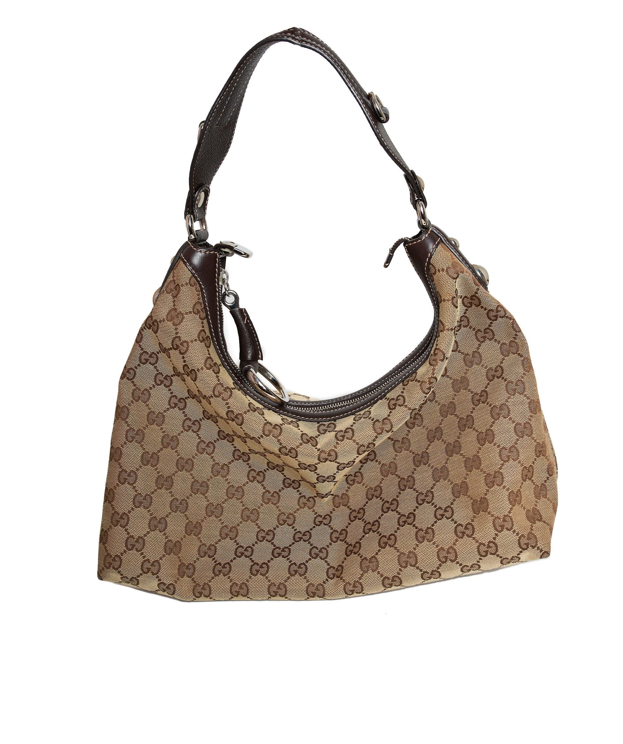 Gucci Gucci Canvas Guccissima Horsebit Hobo Bag  AGL1079