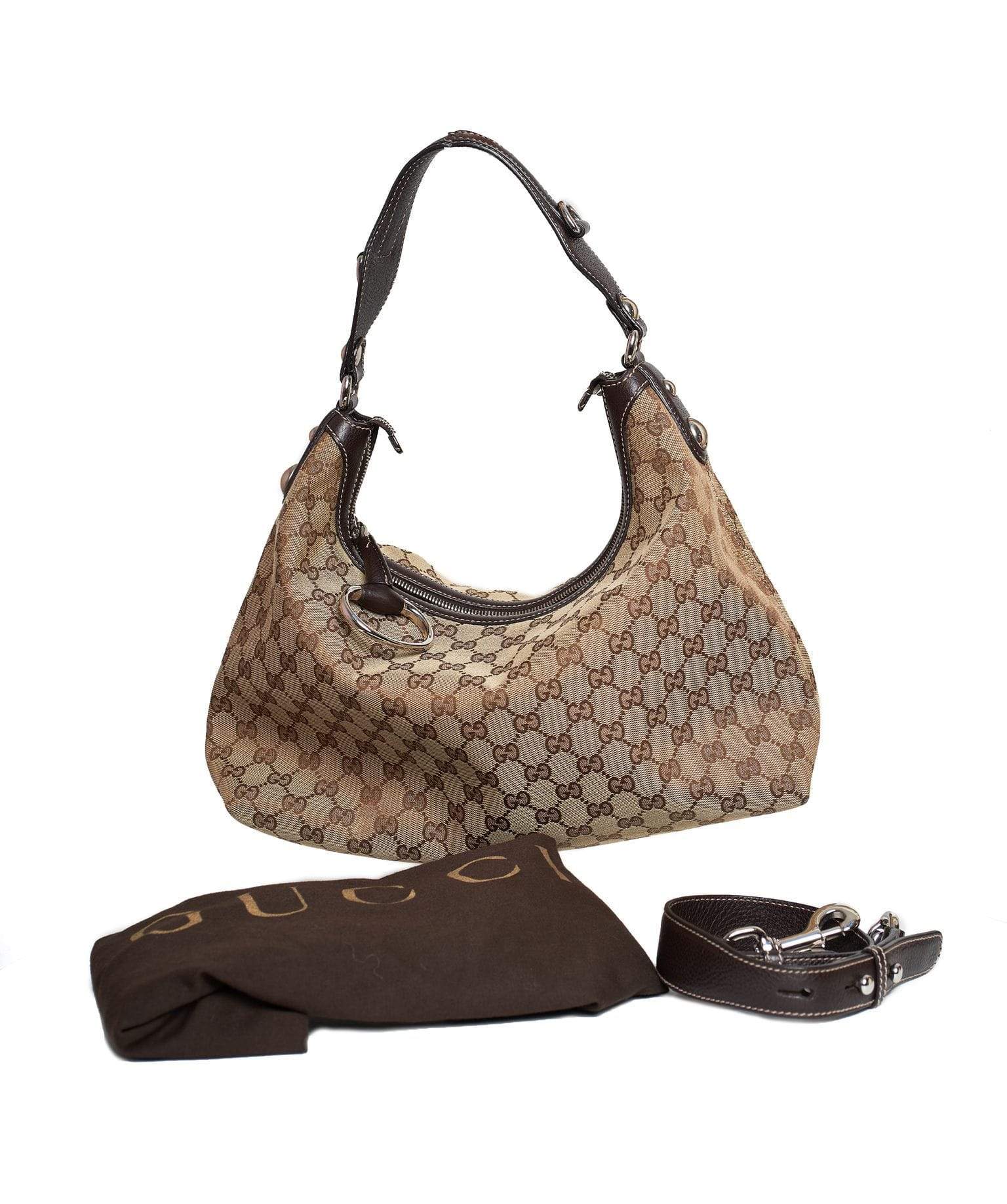 Gucci Gucci Canvas Guccissima Horsebit Hobo Bag  AGL1079