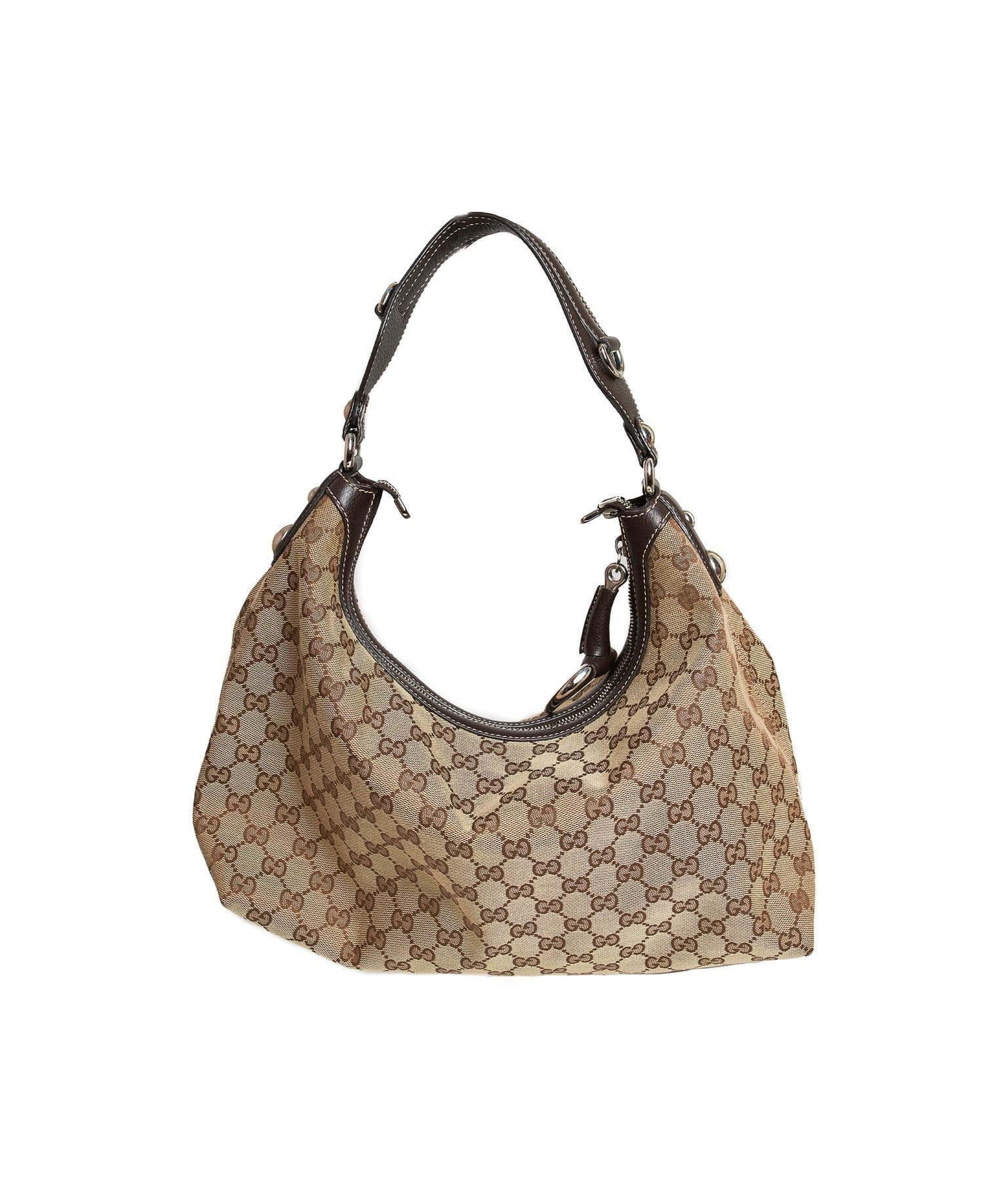 Gucci Gucci Canvas Guccissima Horsebit Hobo Bag  AGL1079