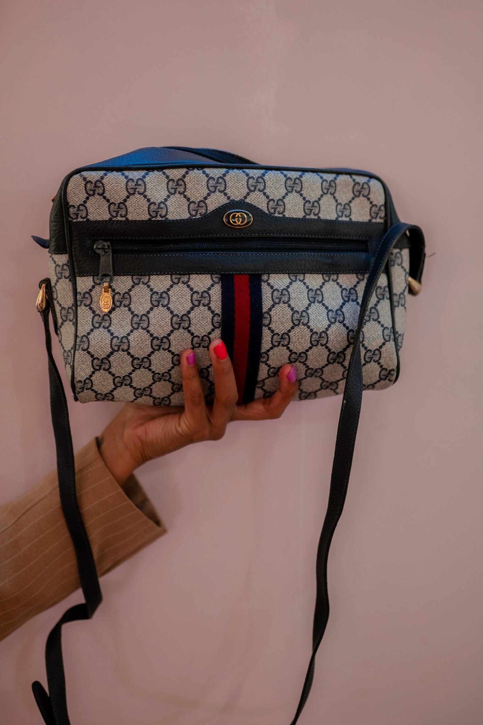 Gucci Gucci GG Blue canvas cross body - ADL1792