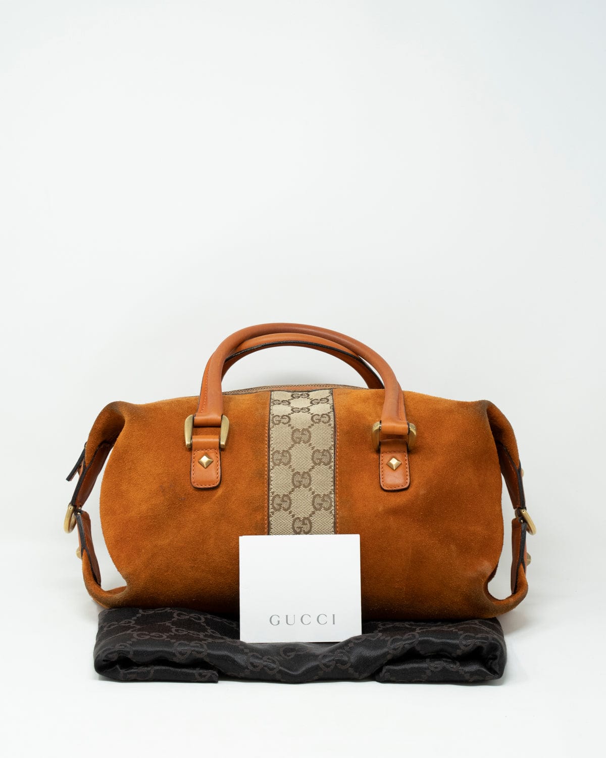 Gucci Gucci GG Boston Suede and Canvas Bag - ADL1770