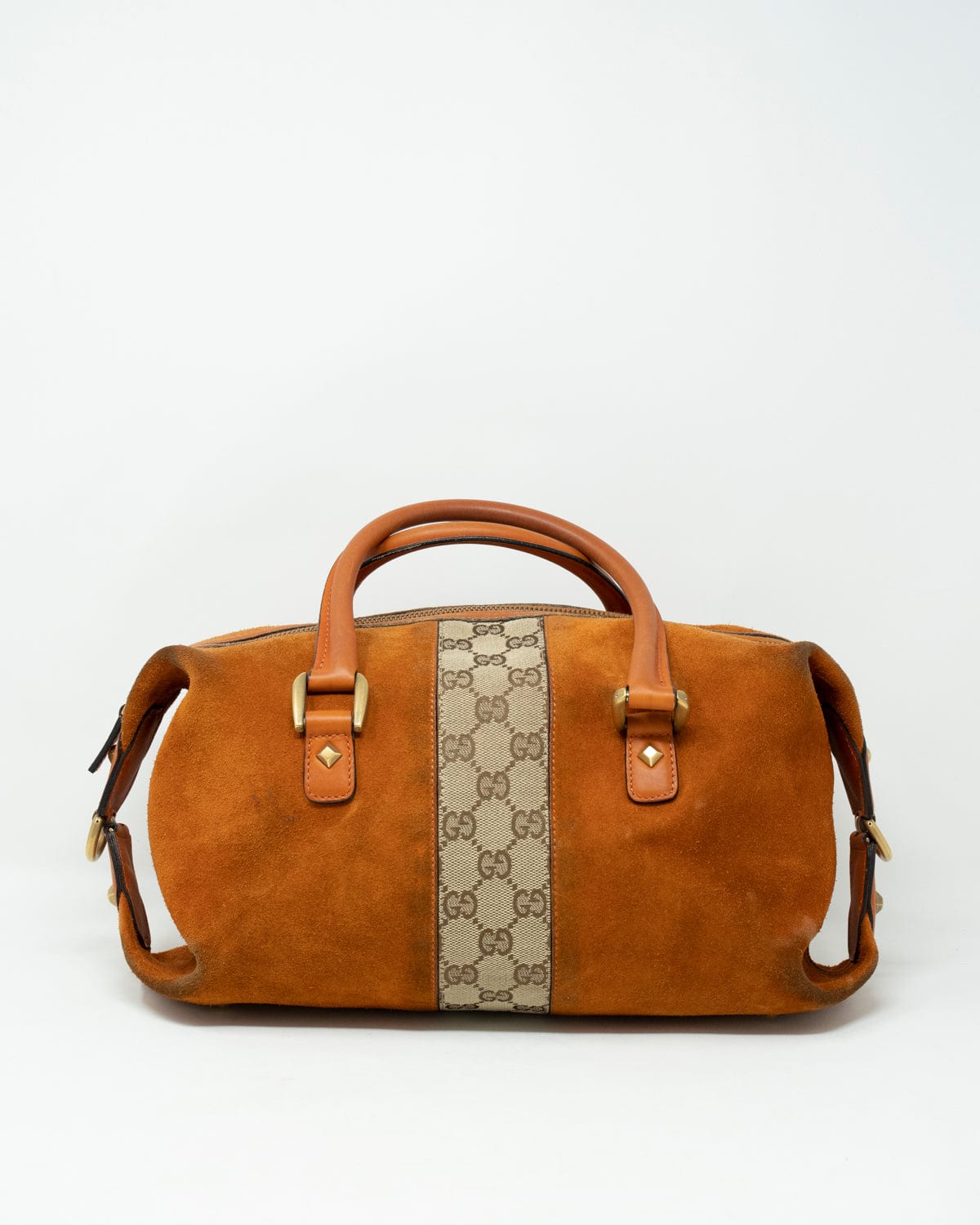 Gucci Gucci GG Boston Suede and Canvas Bag - ADL1770