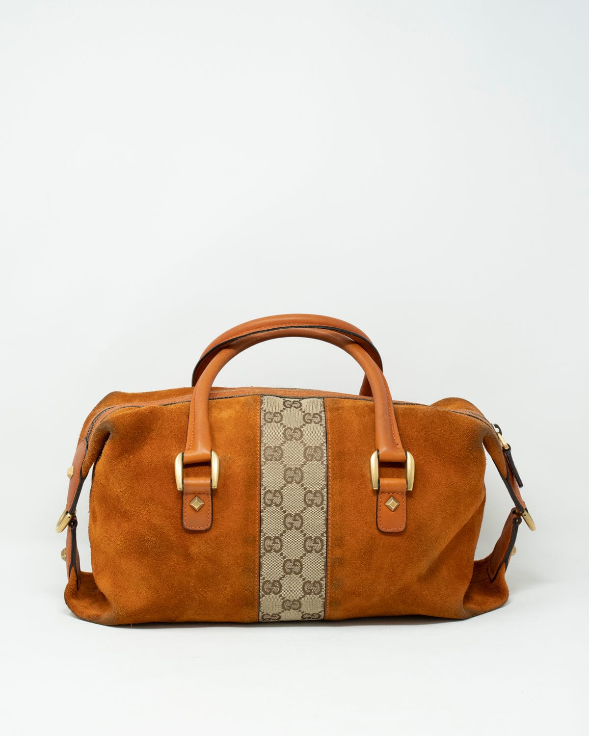 Gucci Gucci GG Boston Suede and Canvas Bag - ADL1770