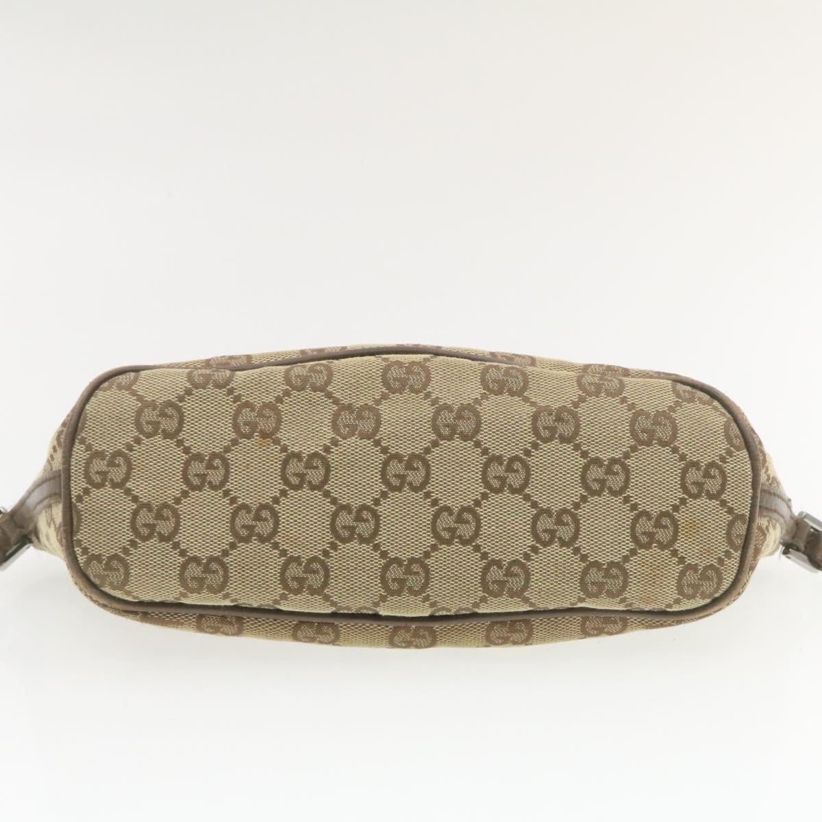 Gucci GUCCI GG Canvas Hand Pouch Beige Auth th1069