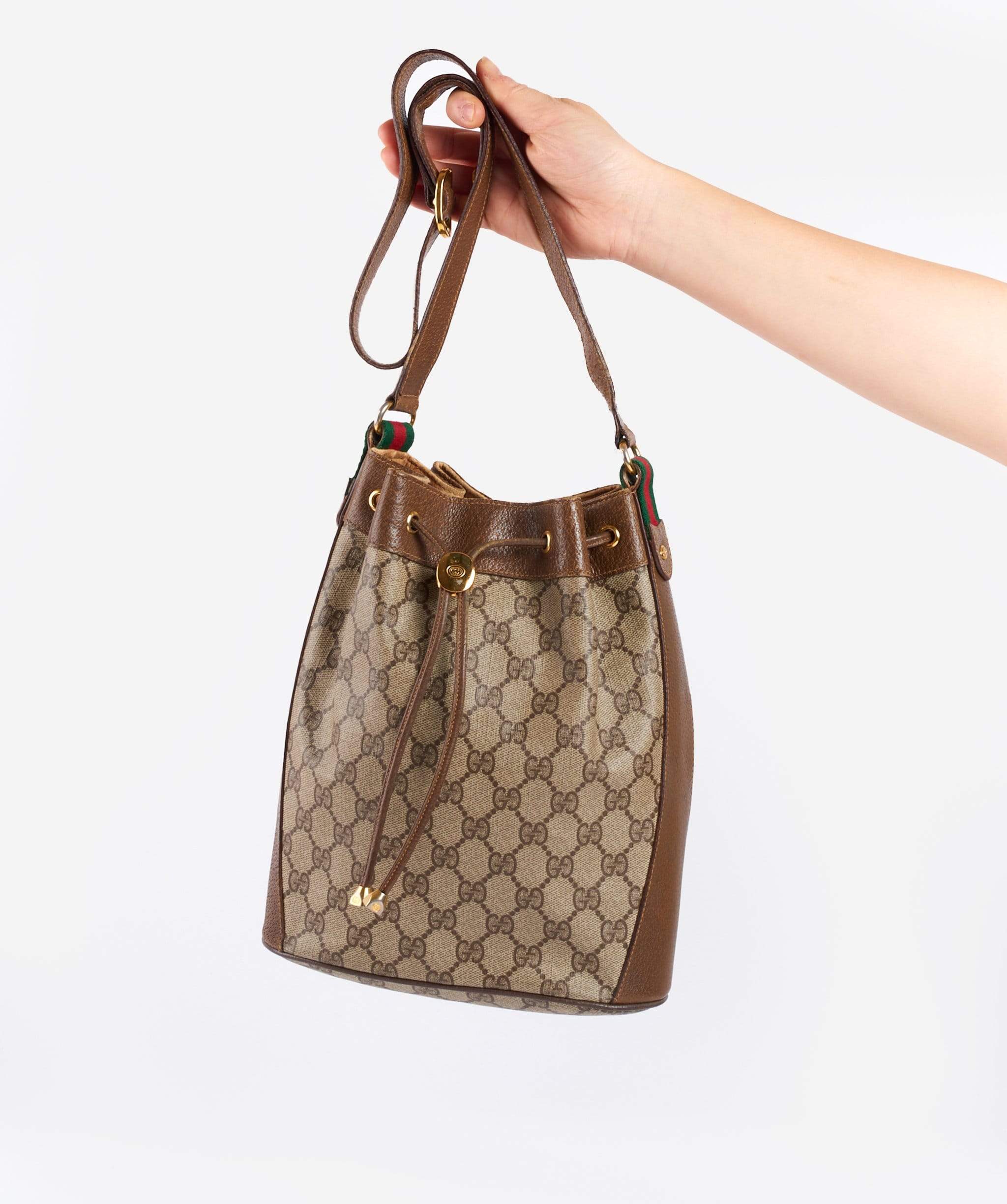 Gucci GUCCI GG Canvas Sherry Line Web Shoulder Bag