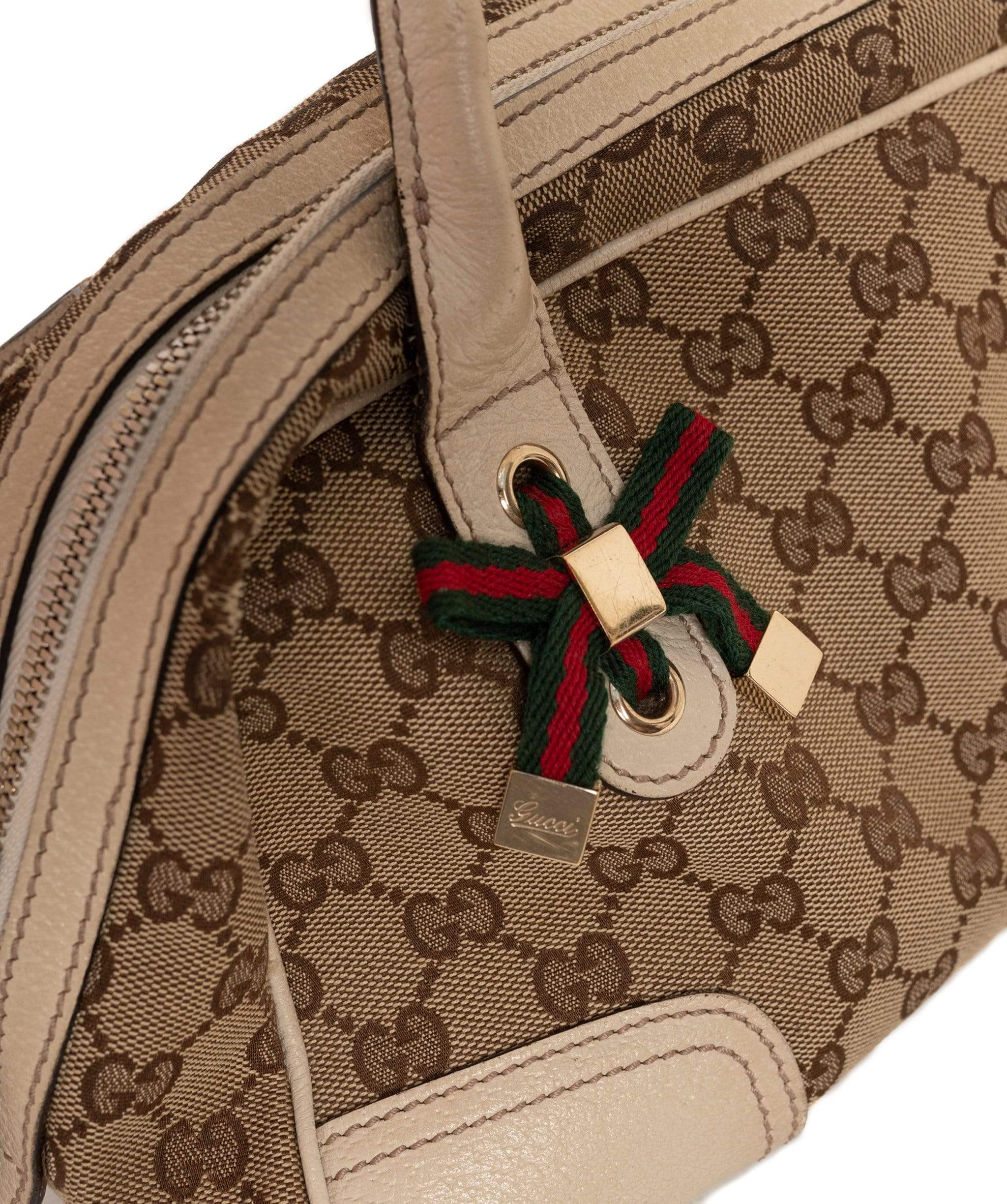 Gucci Gucci GG Canvas Top Hanle Bag GHW  AGL1086