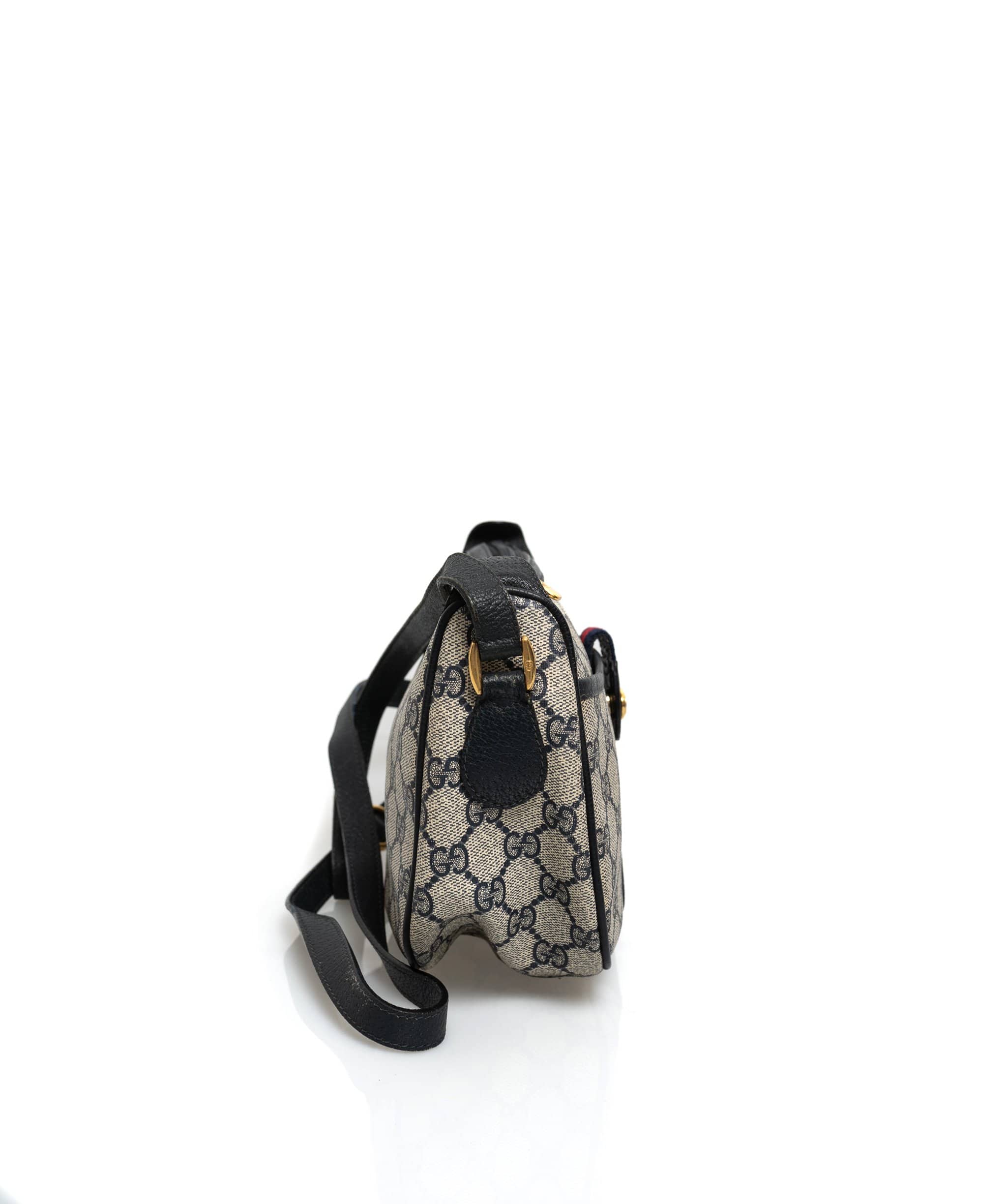 Gucci Gucci GG Sherry Line Canvas Shoulder Bag Navy Blue - AWL1491