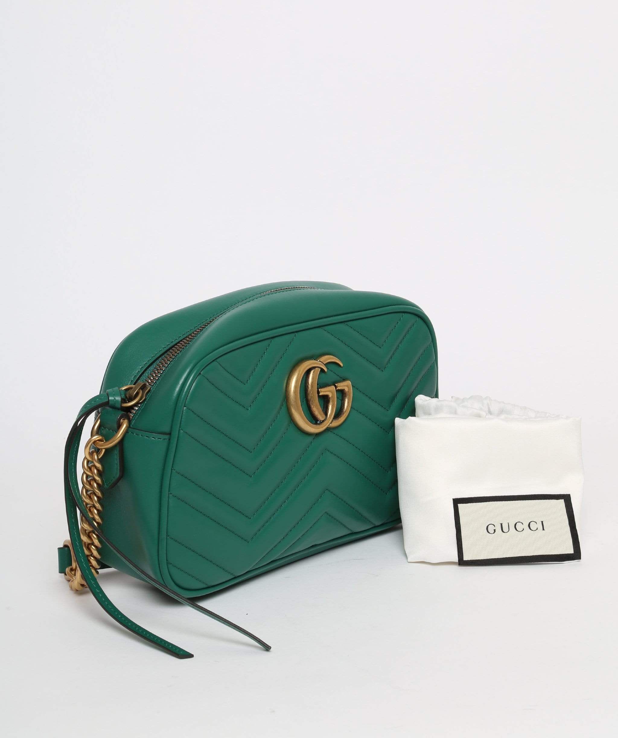 Gucci Gucci Green Marmot Small Bag with Gold Hardware