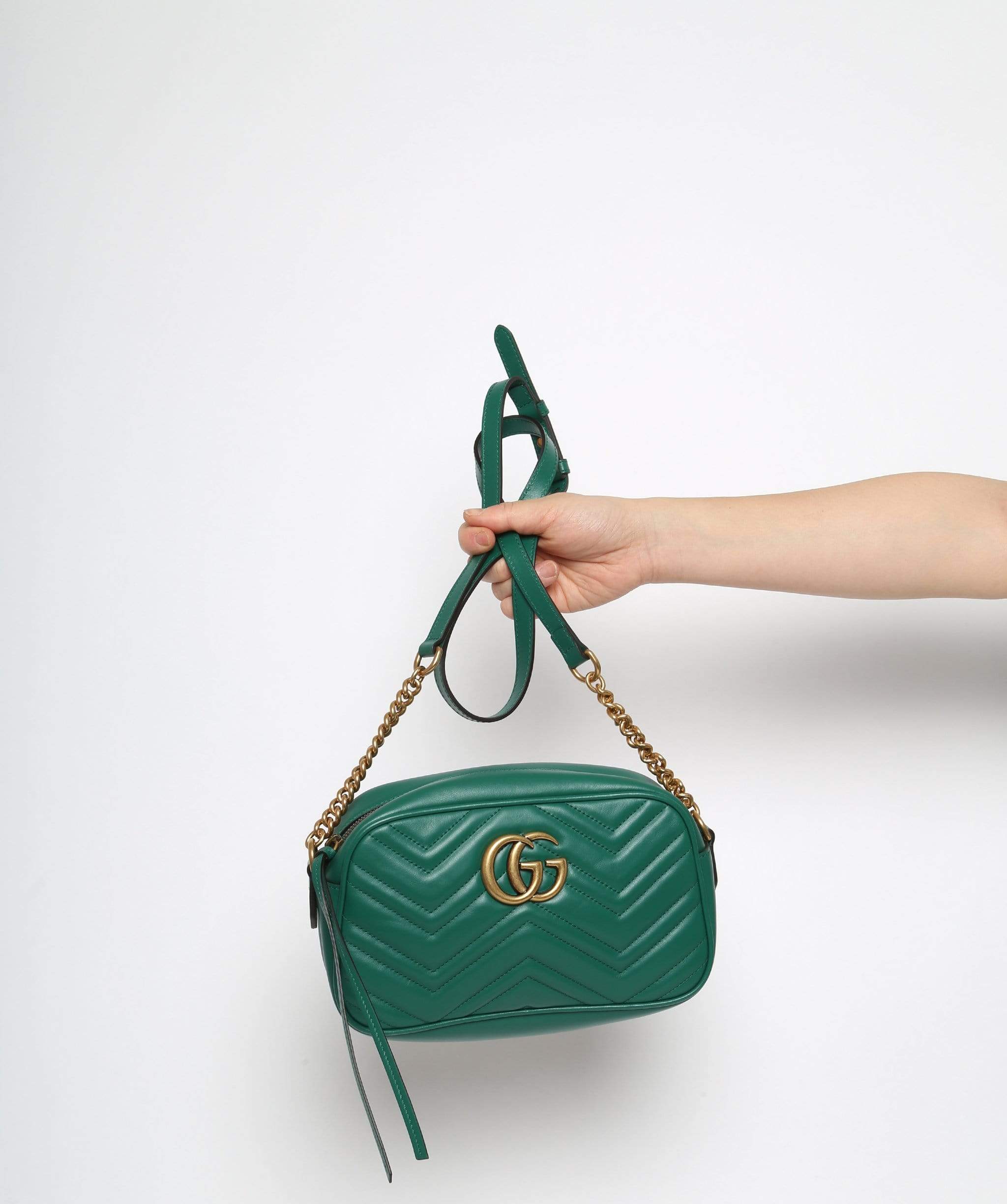 Gucci Gucci Green Marmot Small Bag with Gold Hardware