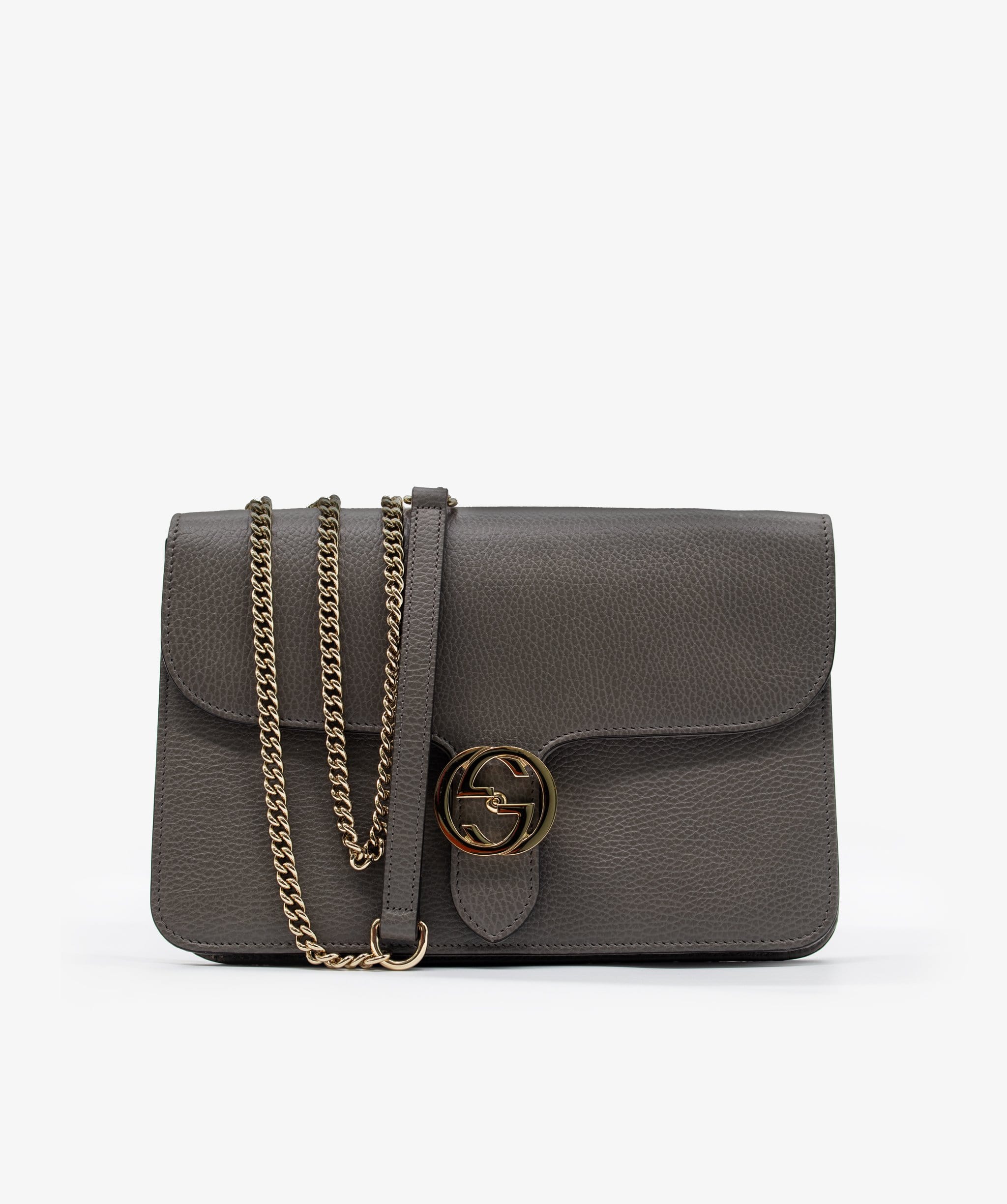 Gucci Gucci Grey Interlocking Shoulder Bag RJL1162