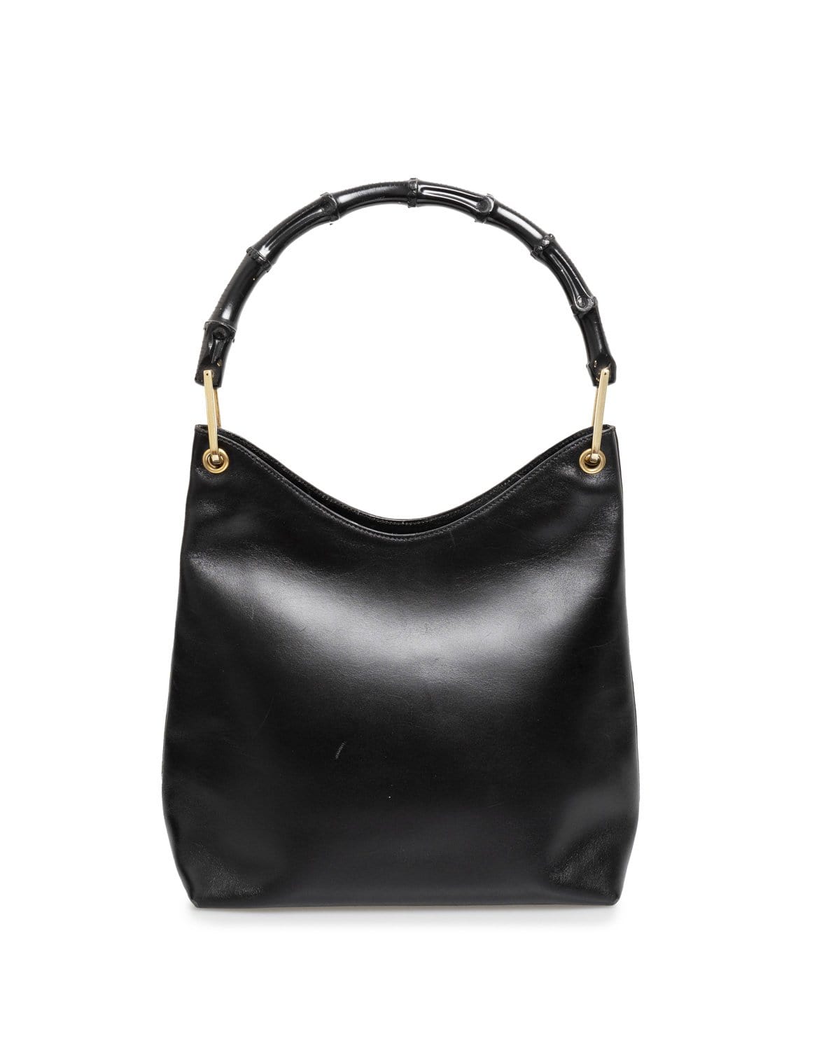 Gucci Gucci Hobo Black Bamboo Calf Leather Shoulder Bag - AWL1994