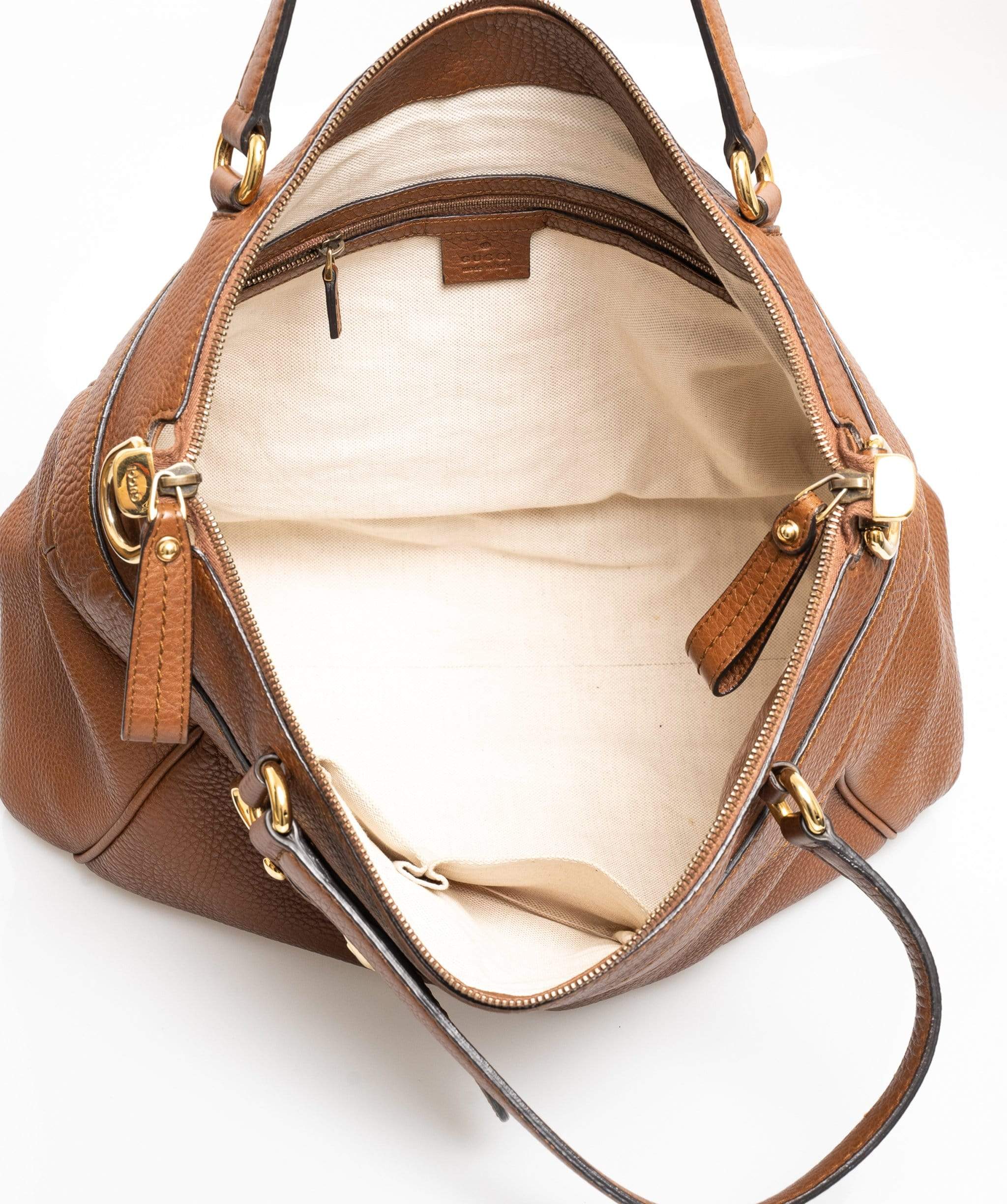 Gucci Gucci Hobo Brown Leather Bag - ADL1445