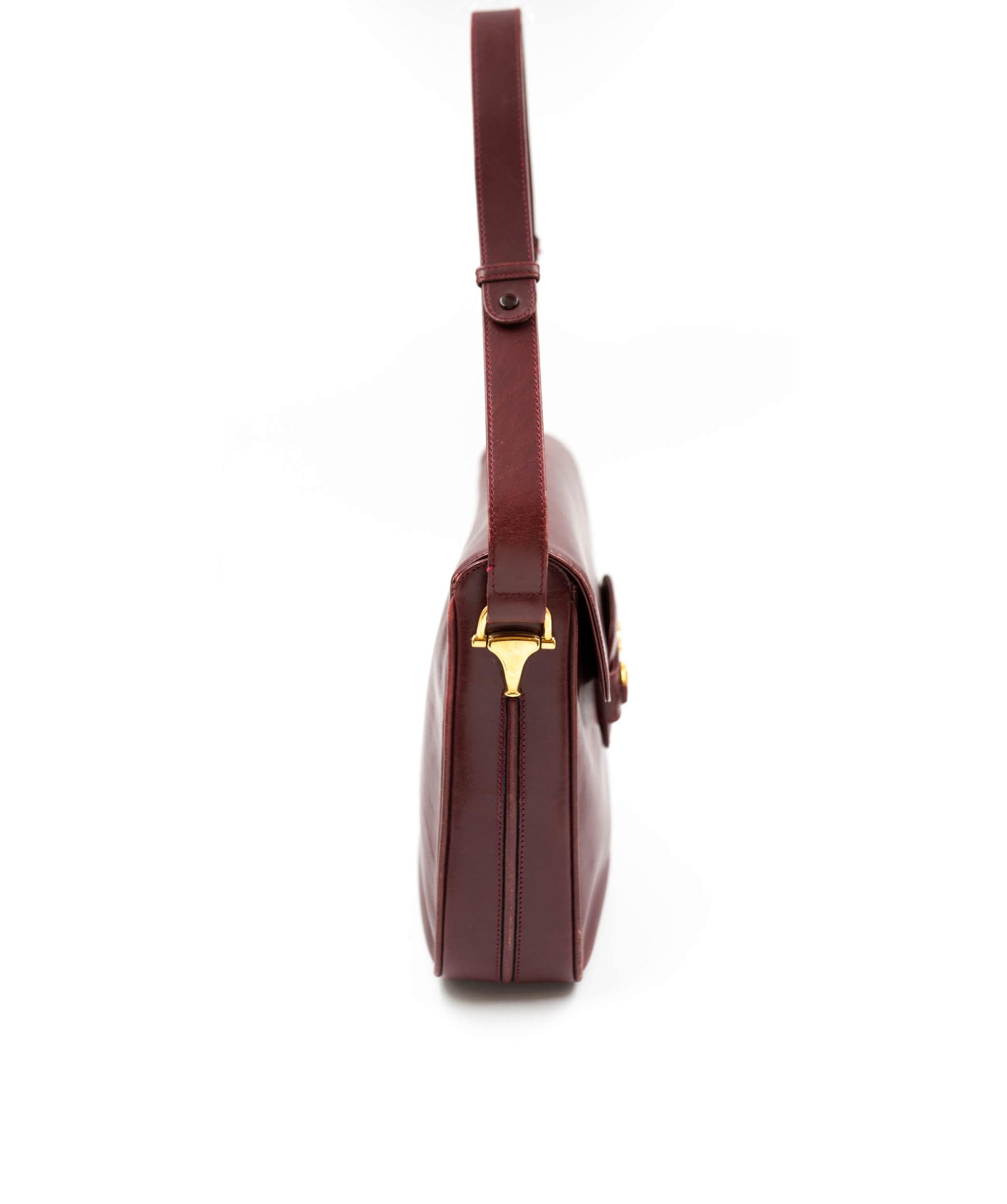 Gucci GUCCI Horsebit Shoulder Bag in Bordeaux Leather - AWL3656