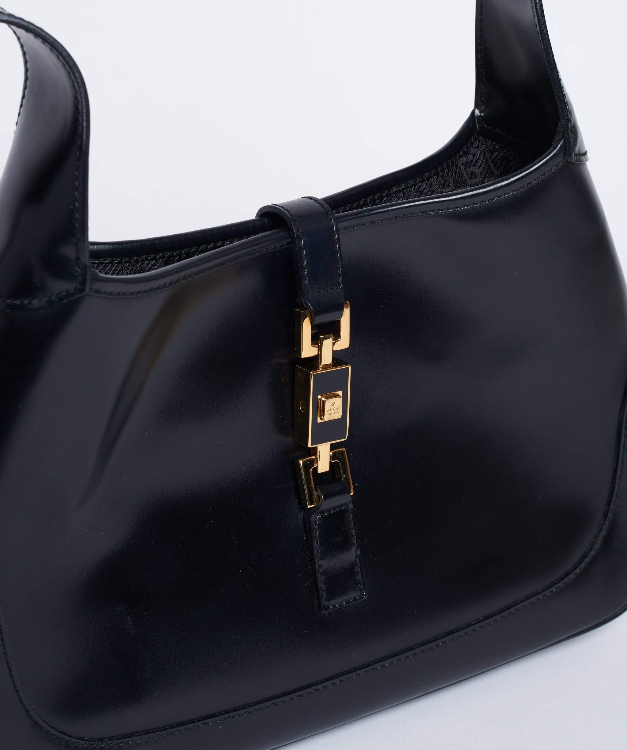 Gucci GUCCI Jackie Shoulder Bag Black Leather