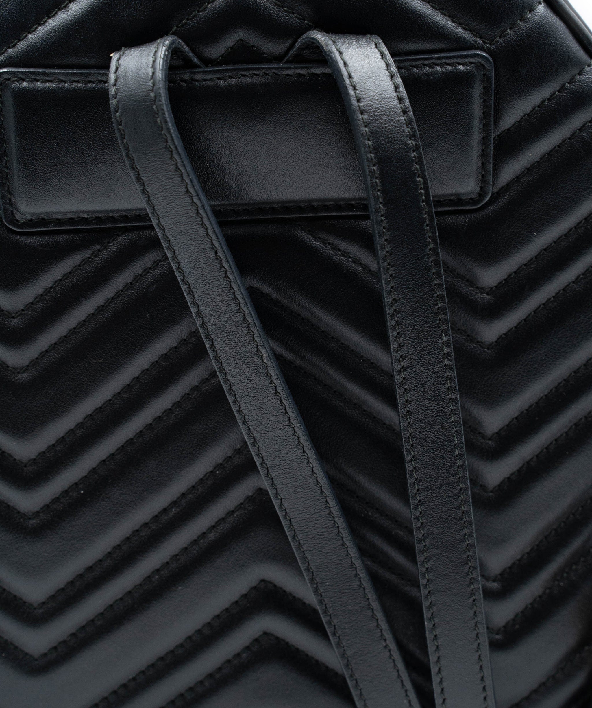 Gucci Gucci Marmont chevron backpack in black leather, GHW (Sabrina brought it) - AGL2175