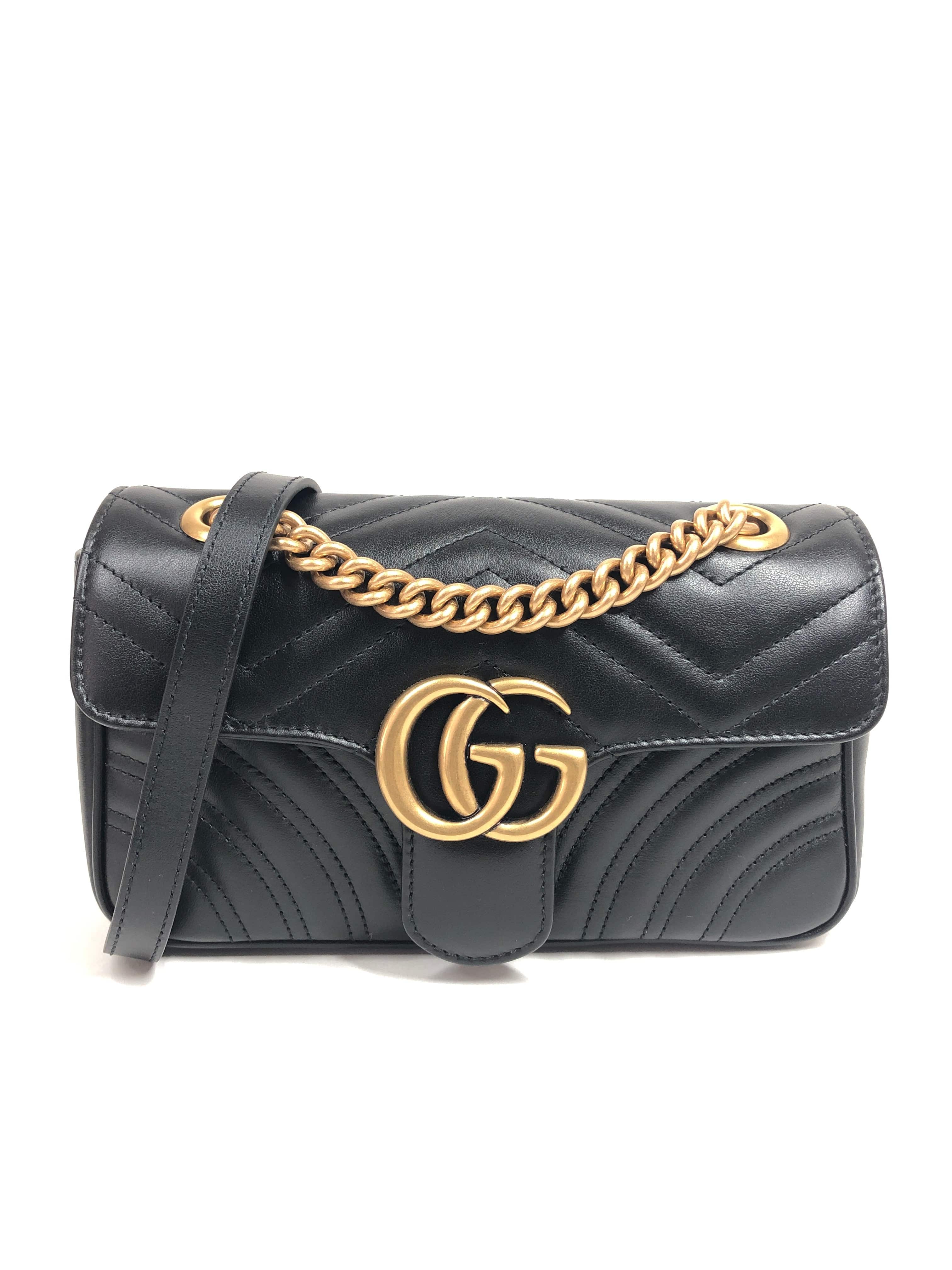 Gucci Gucci Marmont Mini Matelasse In Black Leather PXL1135