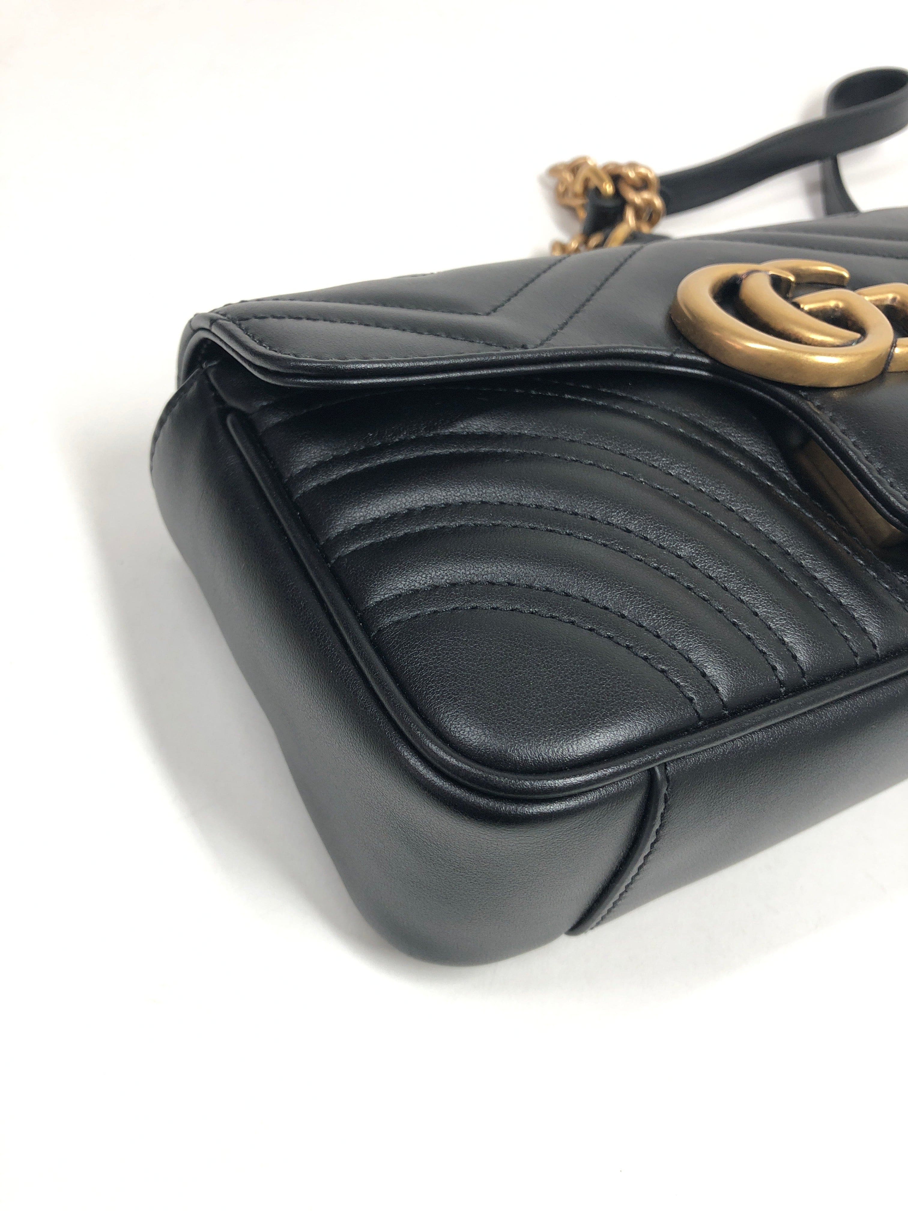 Gucci Gucci Marmont Mini Matelasse In Black Leather PXL1135