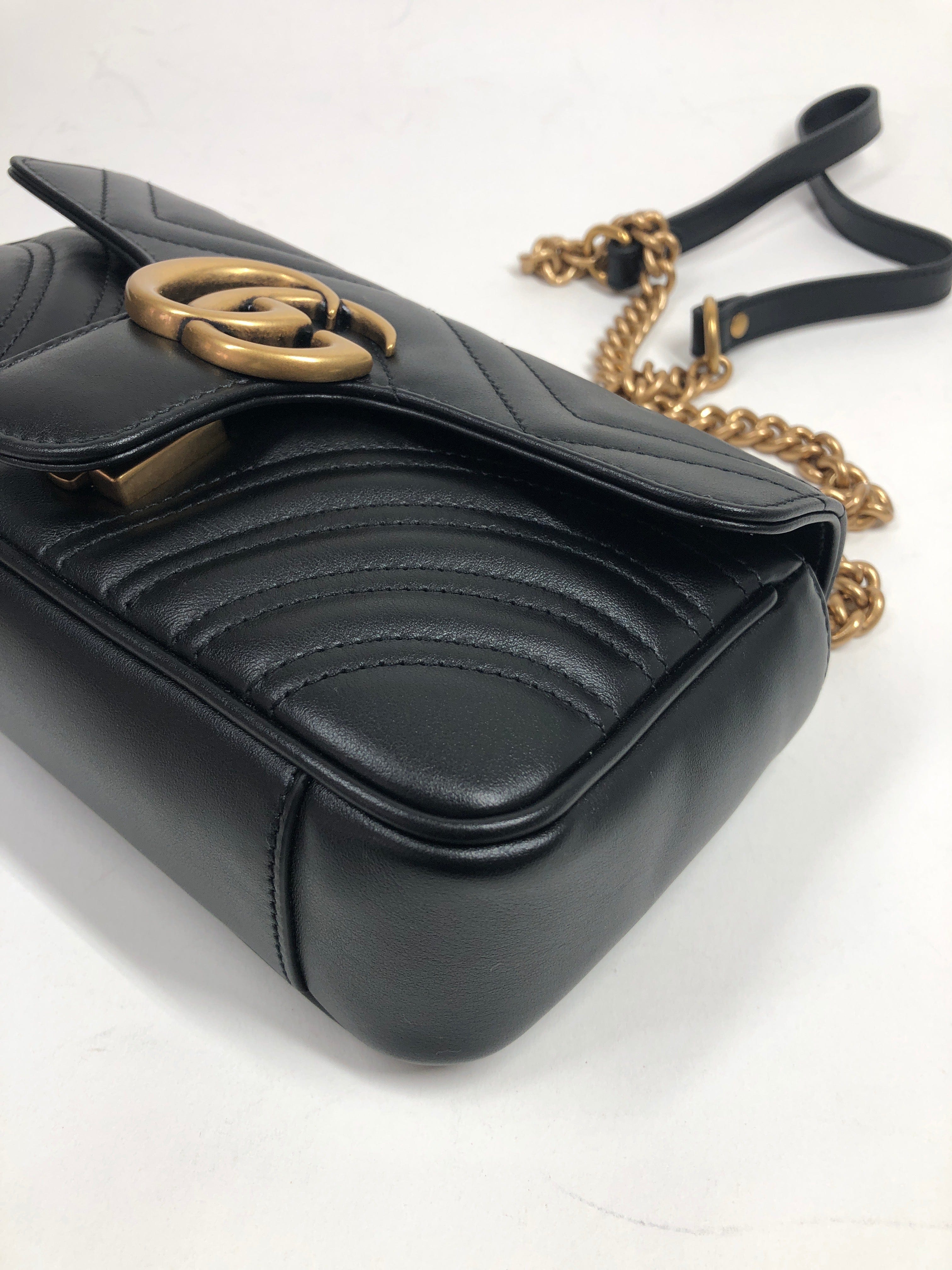 Gucci Gucci Marmont Mini Matelasse In Black Leather PXL1135