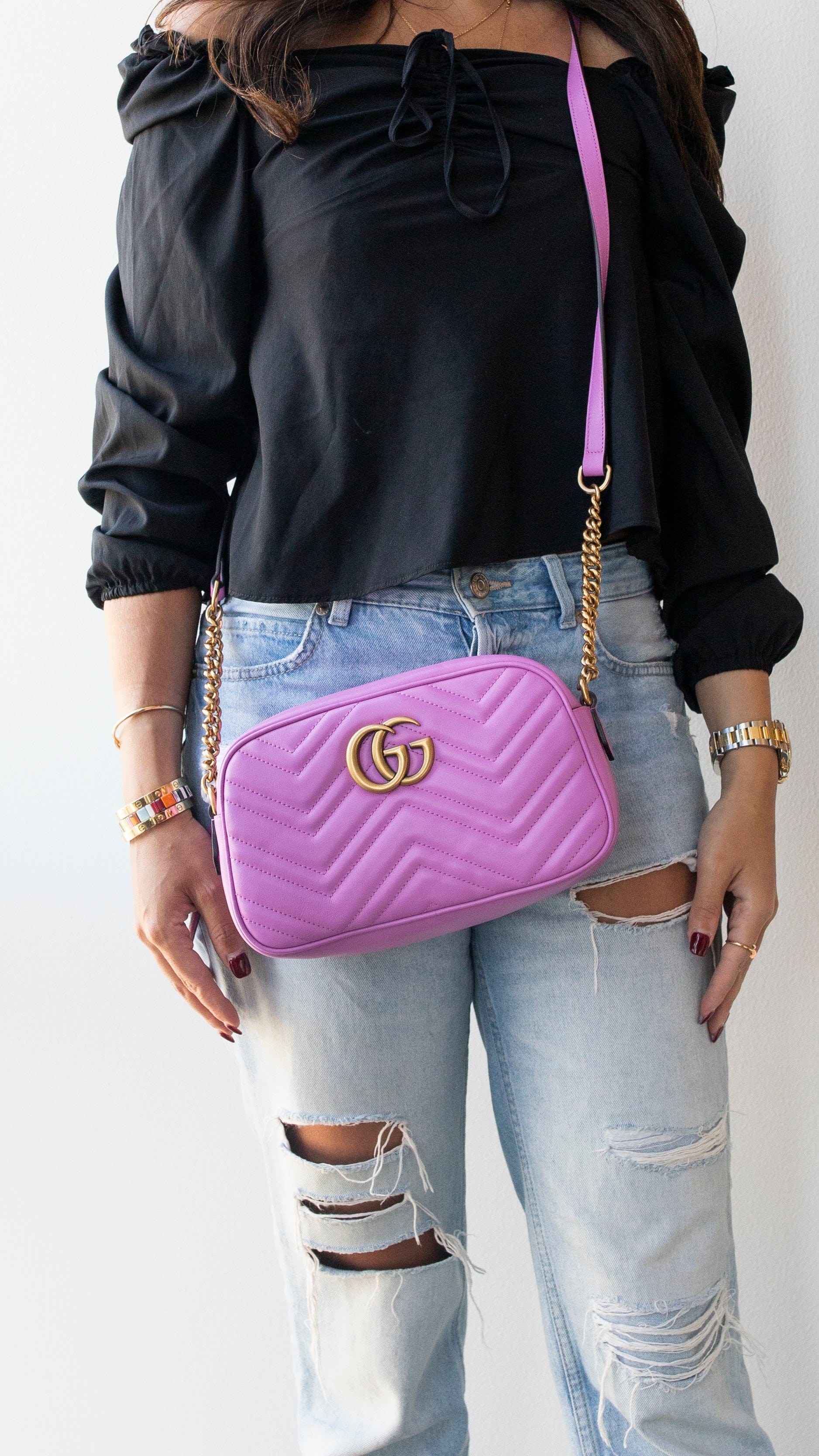 Gucci Gucci Marmont Purple Shoulder Bag RJL1777