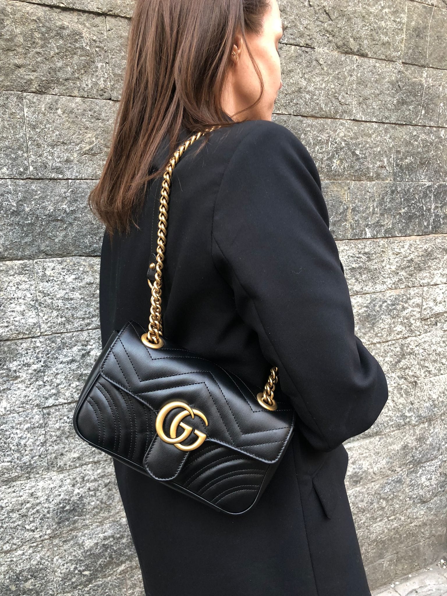 Gucci Gucci Marmont Small Black Shoulder Bag - AWL2813