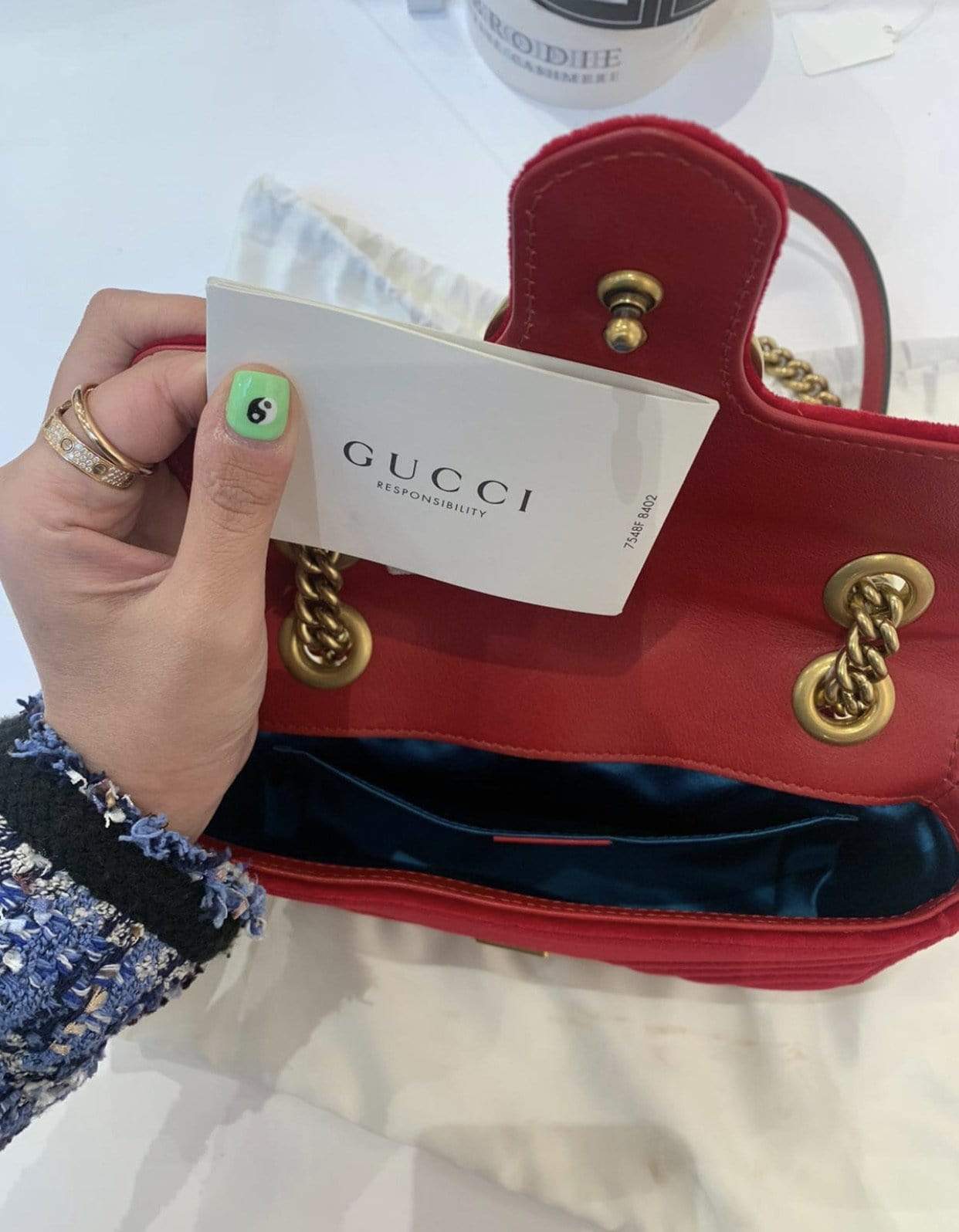 Gucci Gucci Marmont velvet red