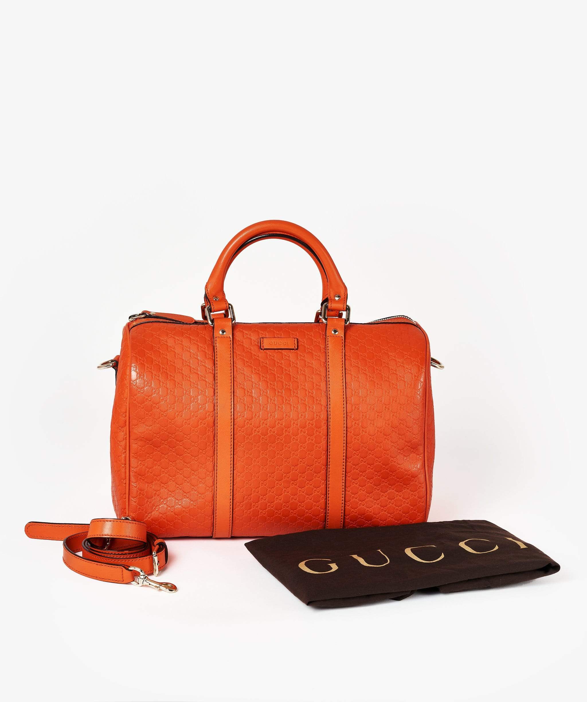 Gucci Gucci Orange Guccissima Embossed Top Handle Bag