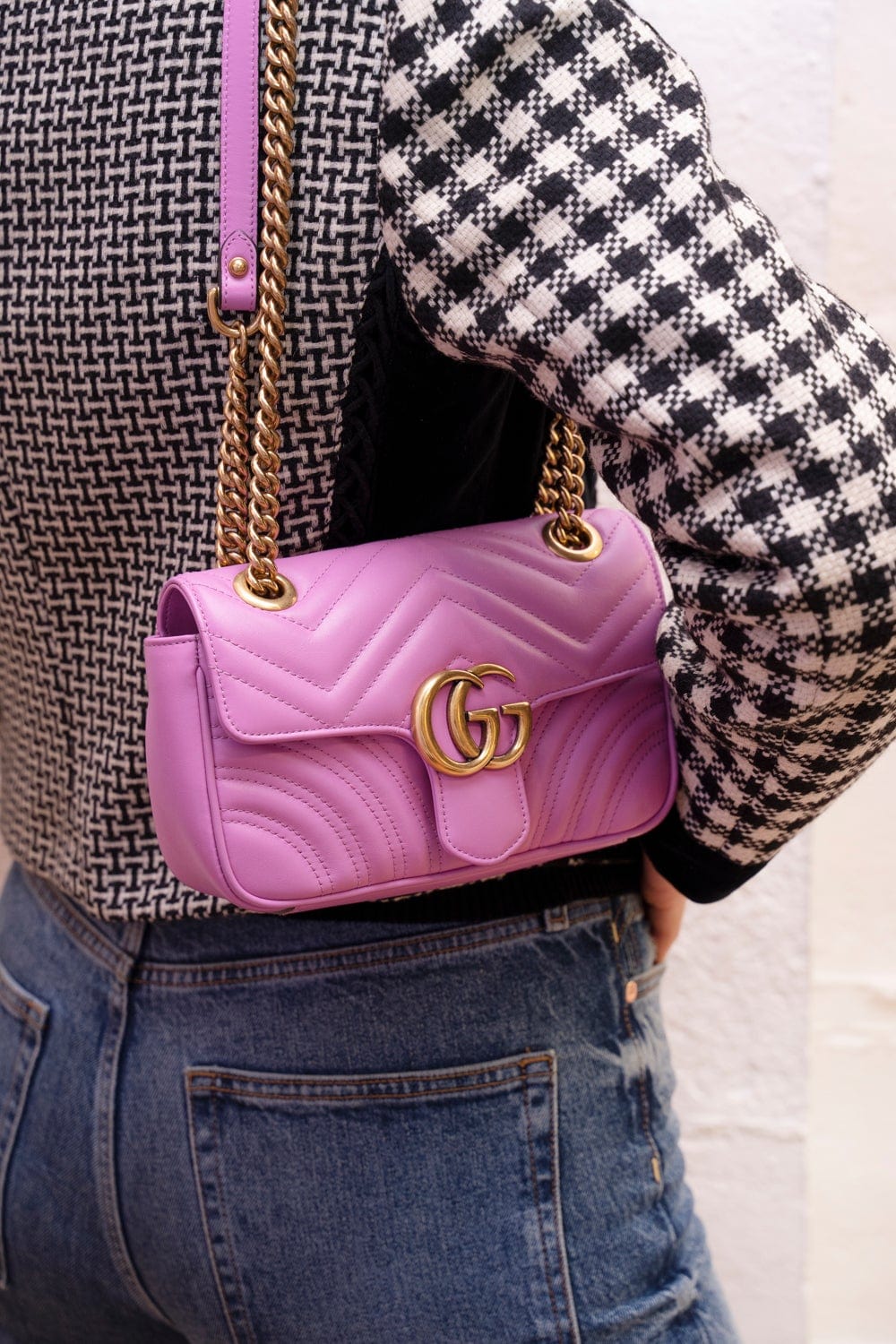 Gucci Gucci Pink Leather Marmont Bag GHW - AGL1570