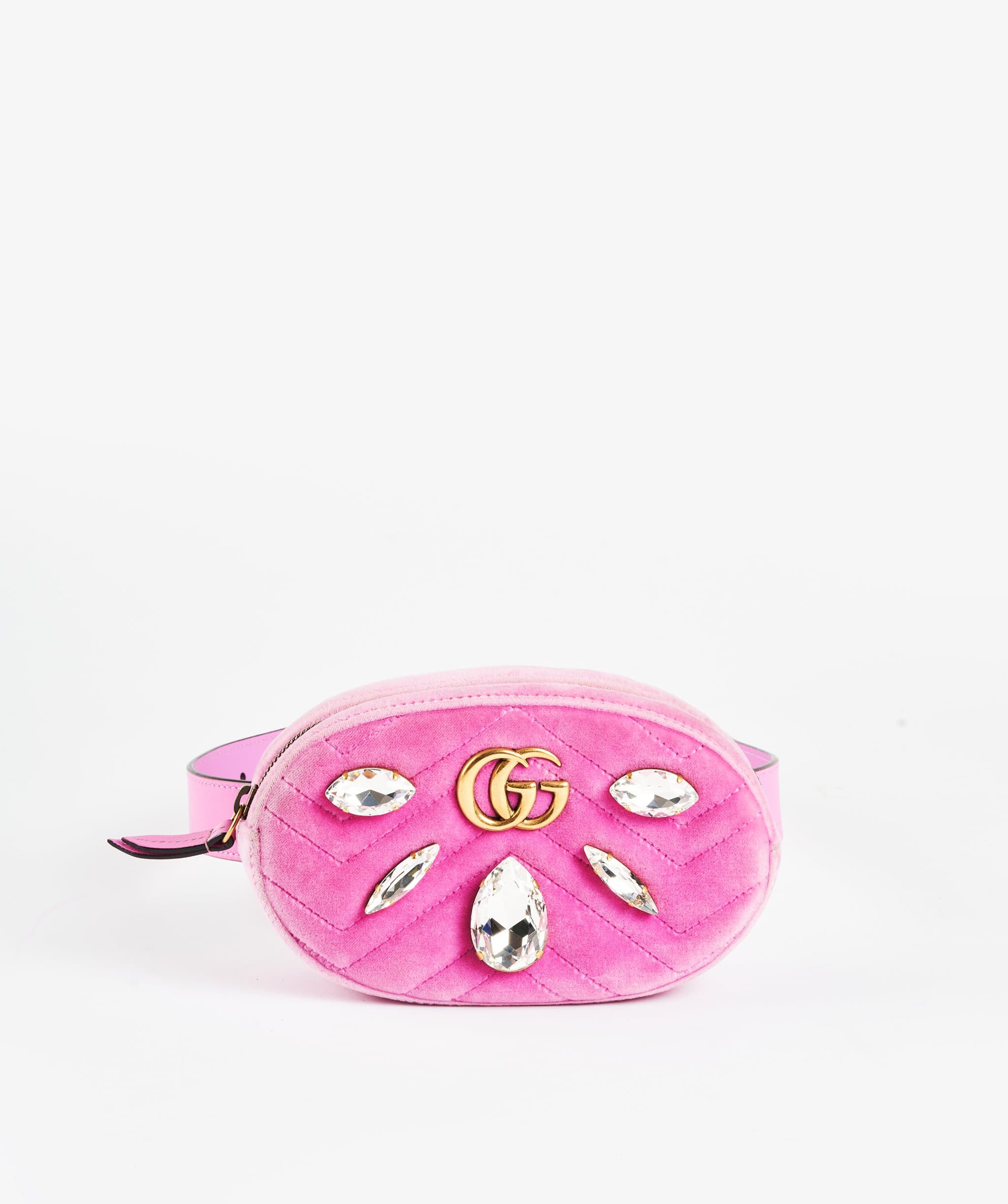 Gucci Gucci Pink Velvet Embellished Waist bag