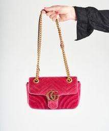 Gucci Gucci Pink Velvet Marmont Bag