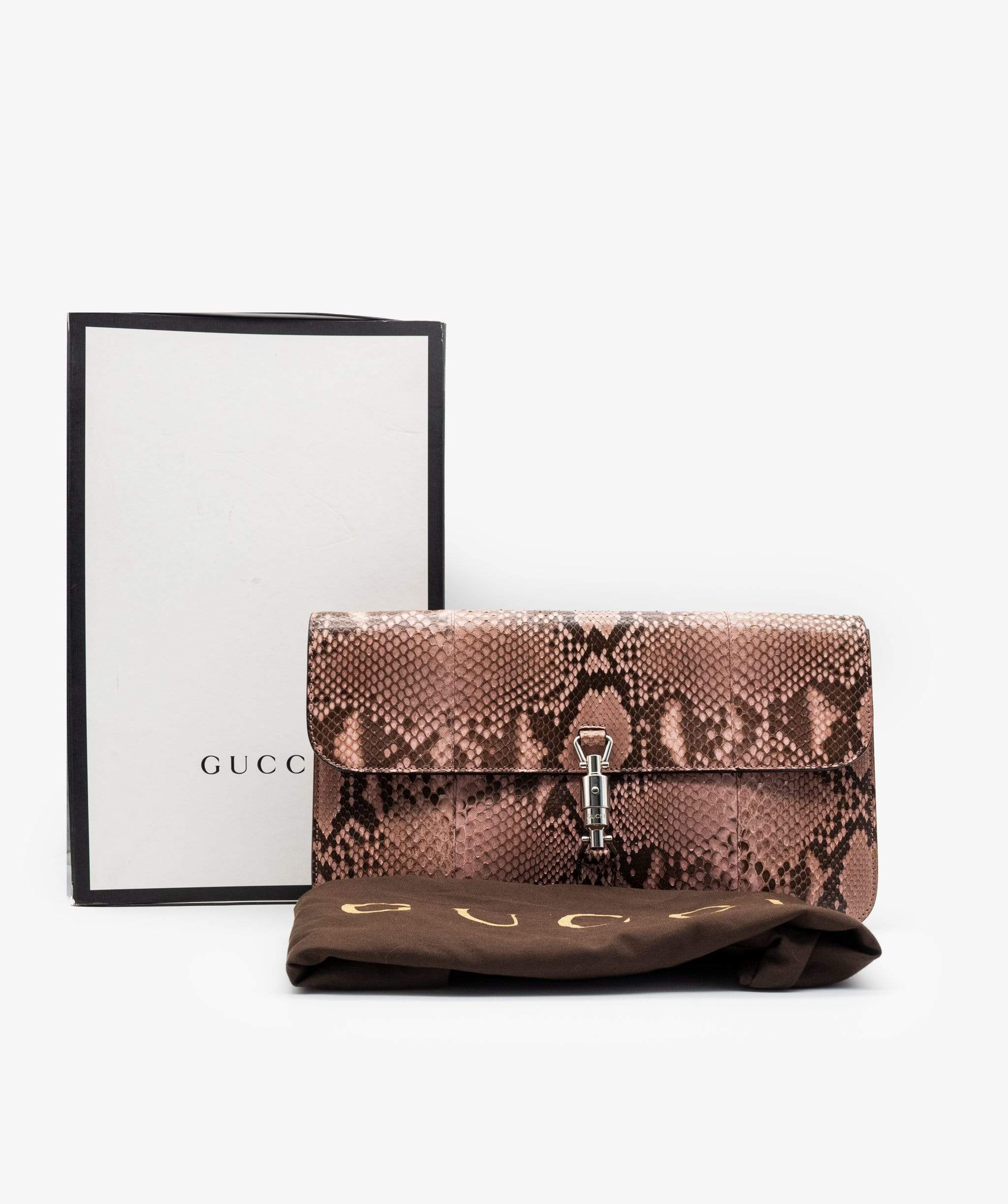 Gucci Gucci Python Soft Jackie Clutch