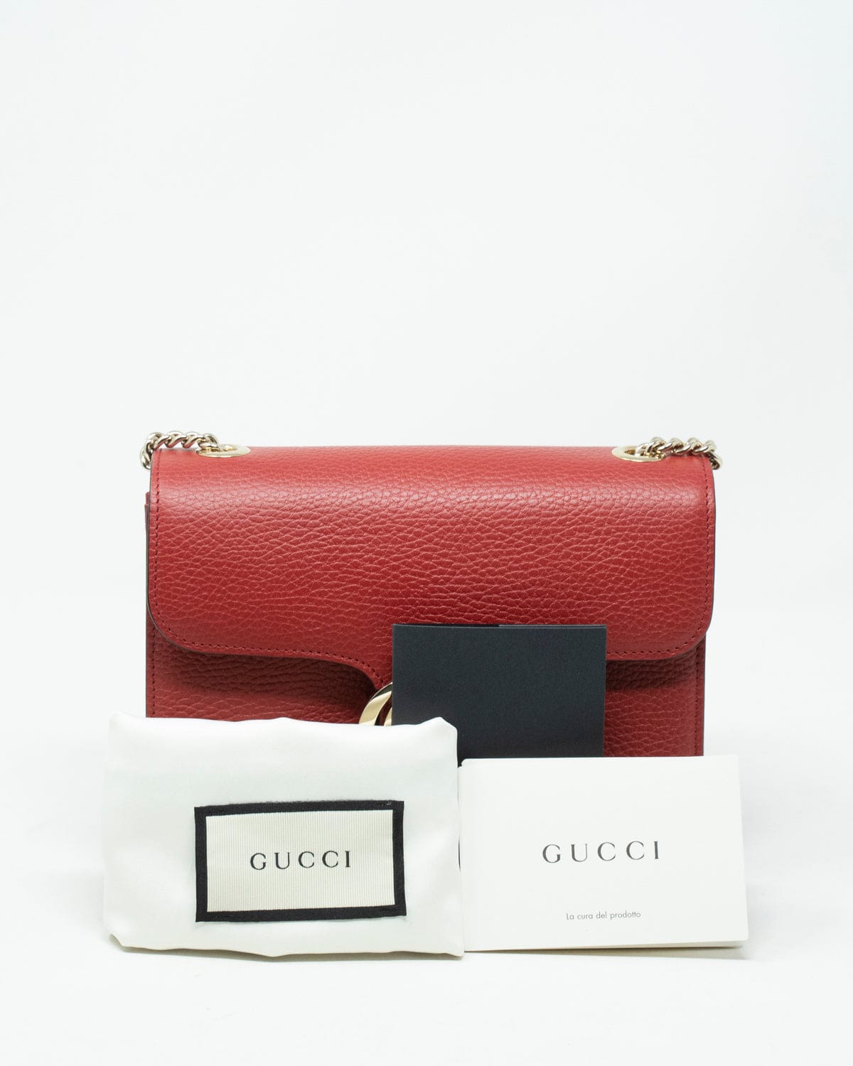 Gucci Gucci Red Leather GG Crossbody Bag GHW  - AGL1898