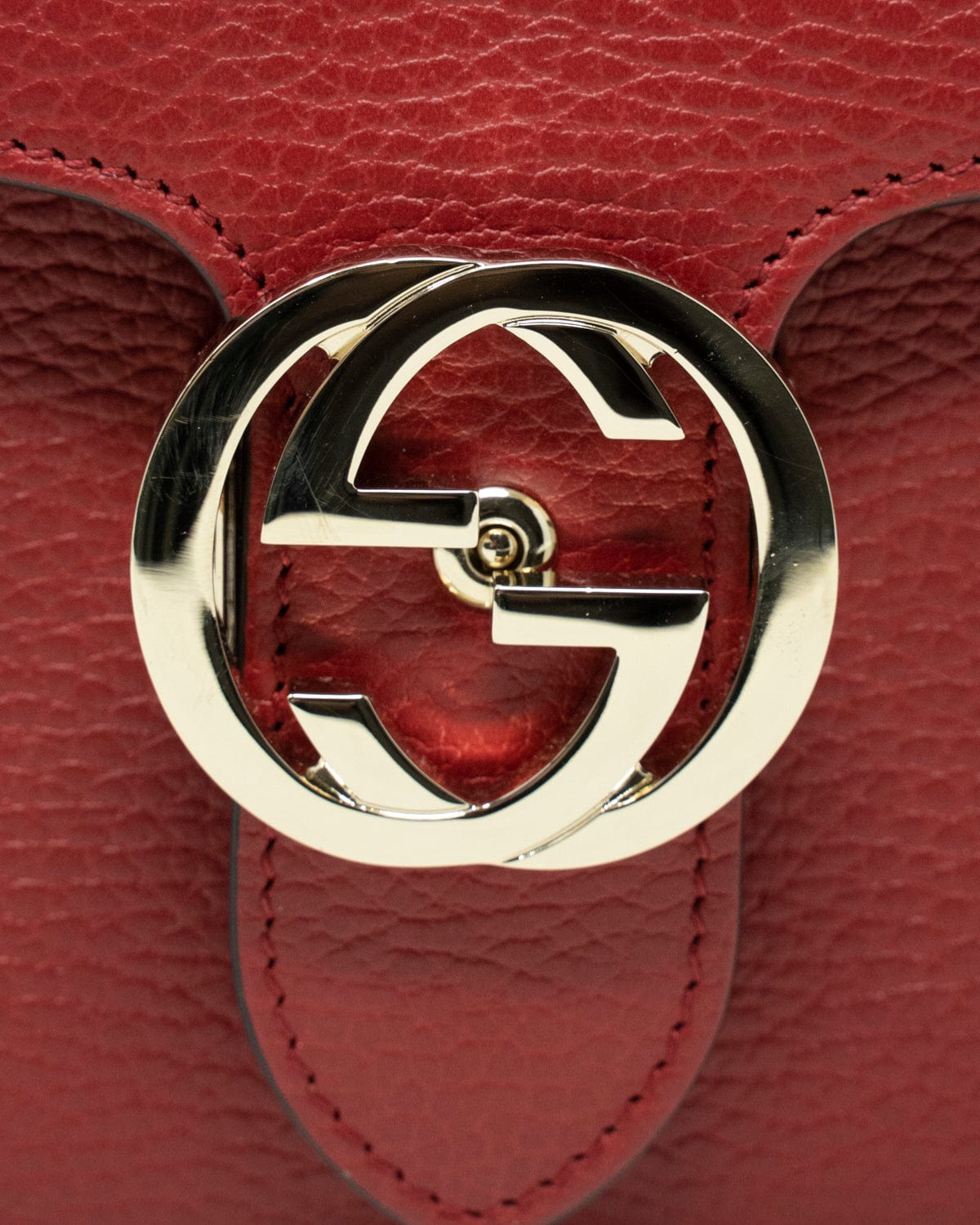 Gucci Gucci Red Leather GG Crossbody Bag GHW  - AGL1898