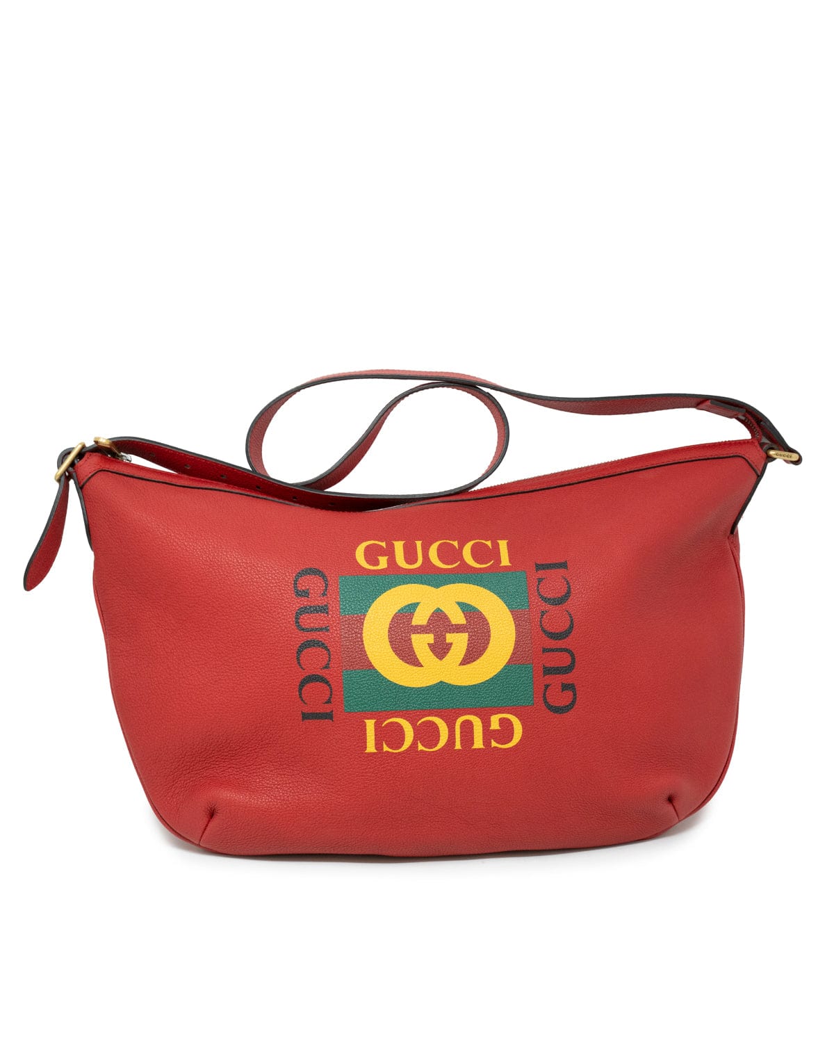 Gucci Gucci red slouchy logo messenger style bag - AWL3221