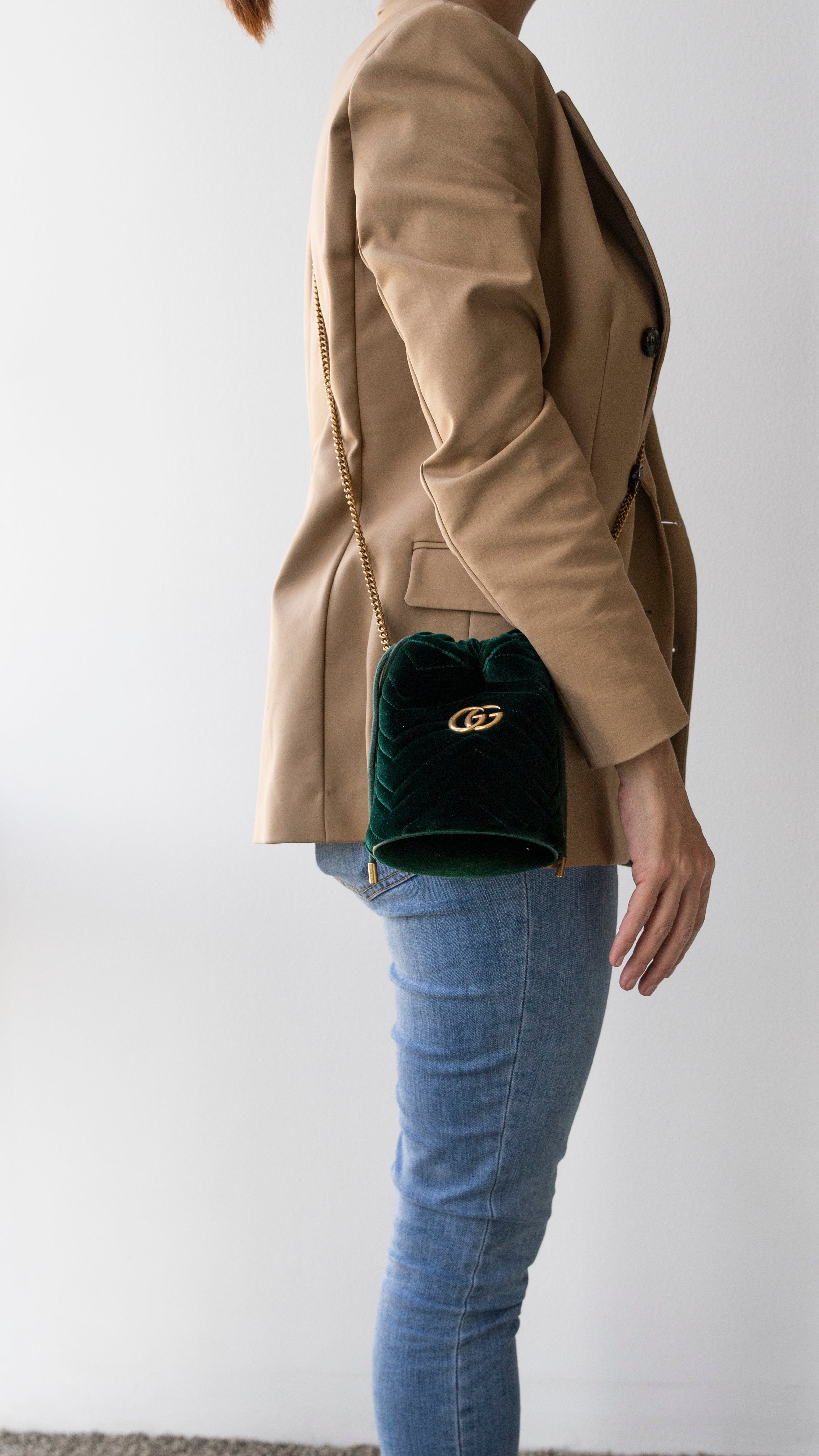 Gucci Gucci Velvet Marmont Bucket Bag ASL3120