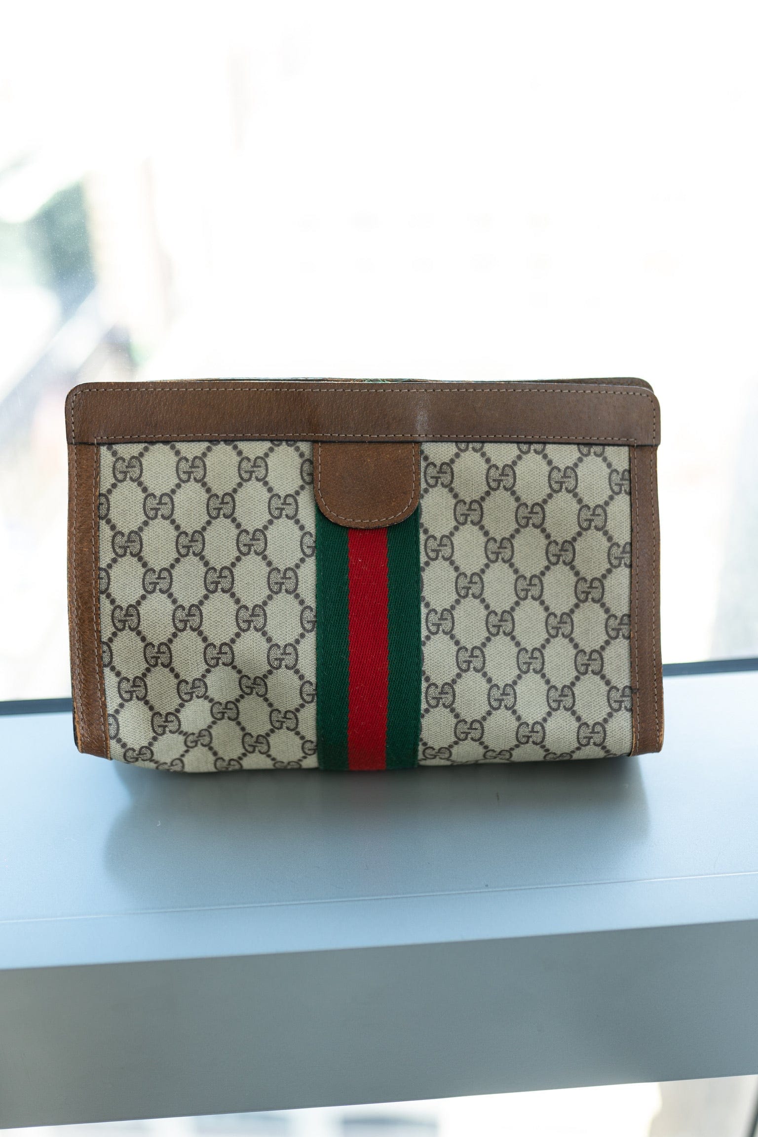 Gucci Gucci Web Clutch Pvc Brown PXL1125