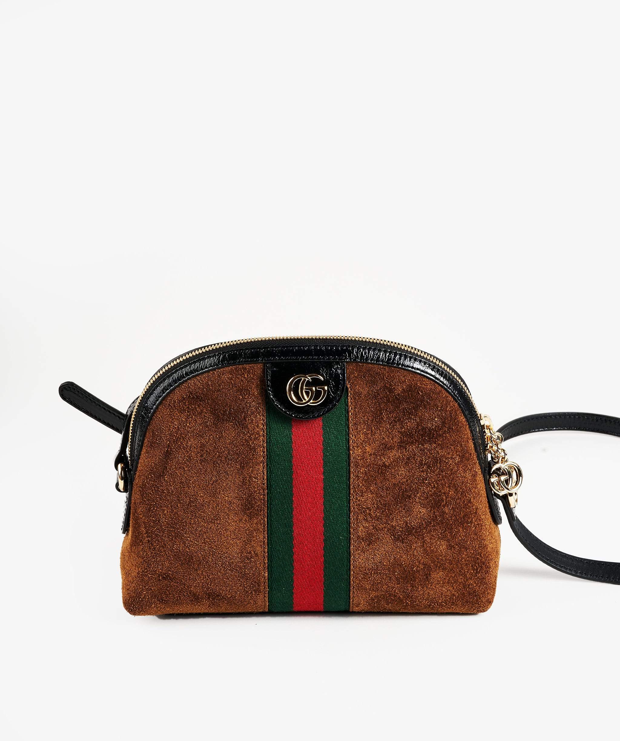 Gucci Small Gucci Ophidia Bag Brown Suede