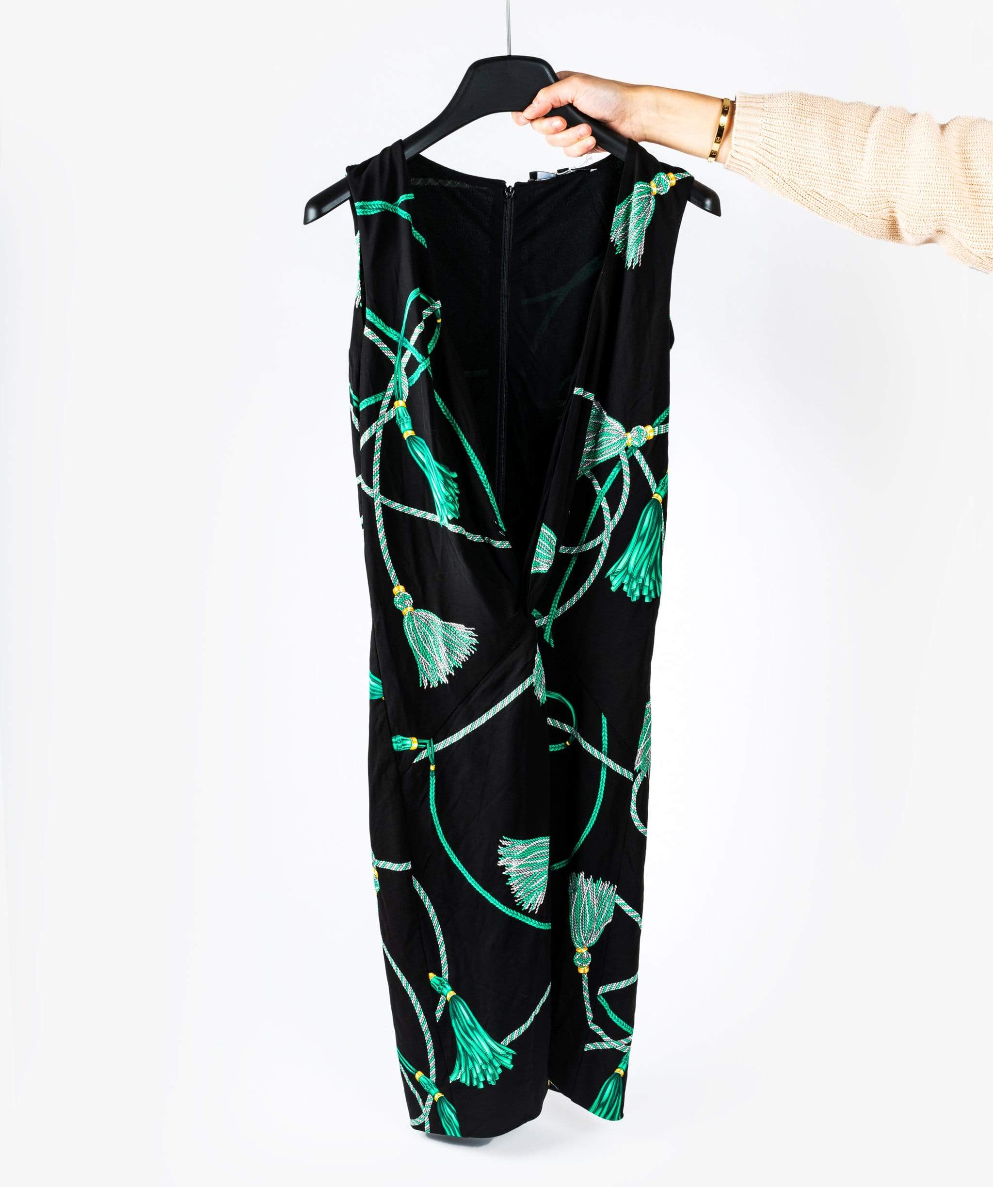 Gucci Gucci Black Green Silk Dress