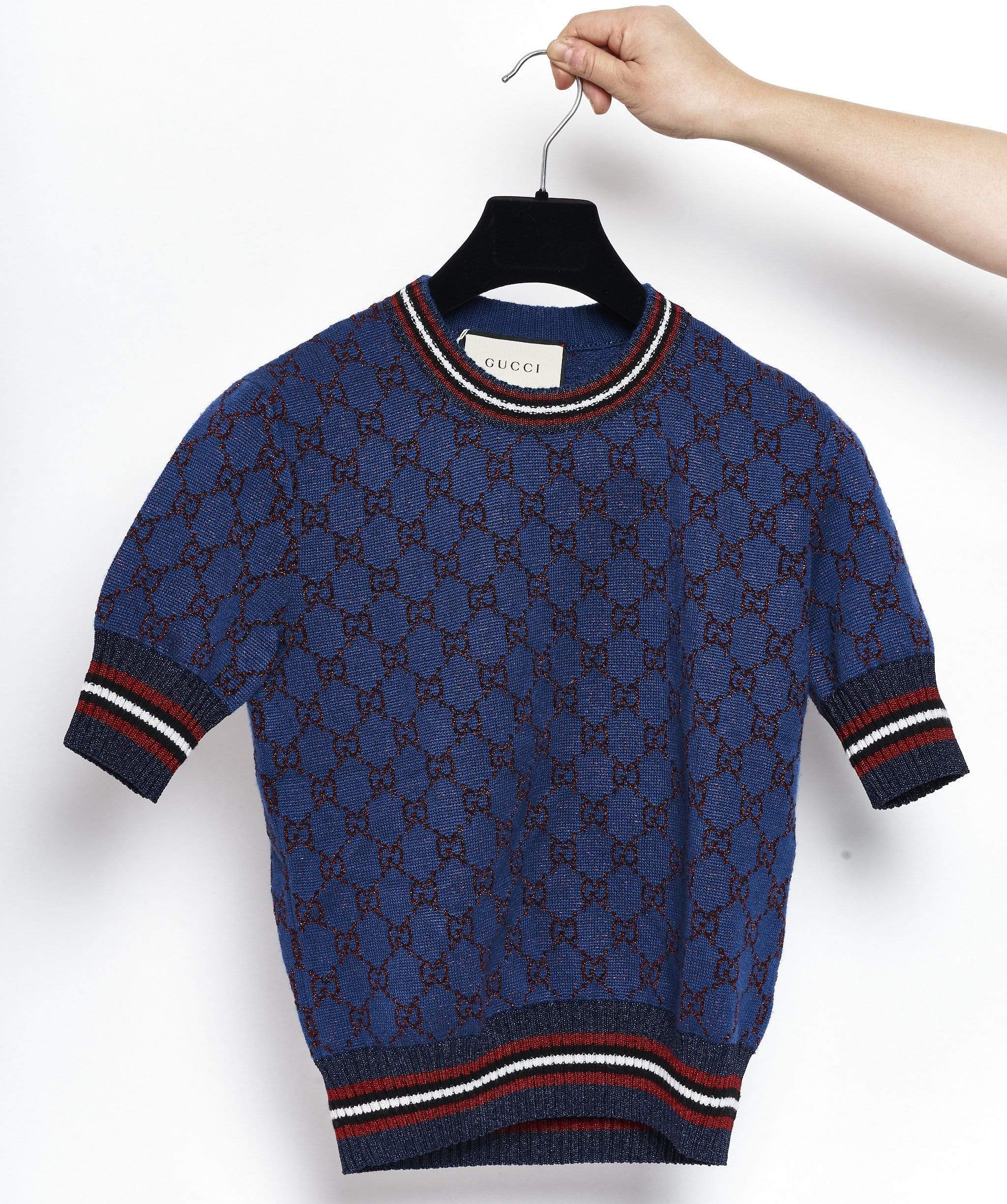 Gucci Gucci Blue Supreme Knit Sweater Size Small