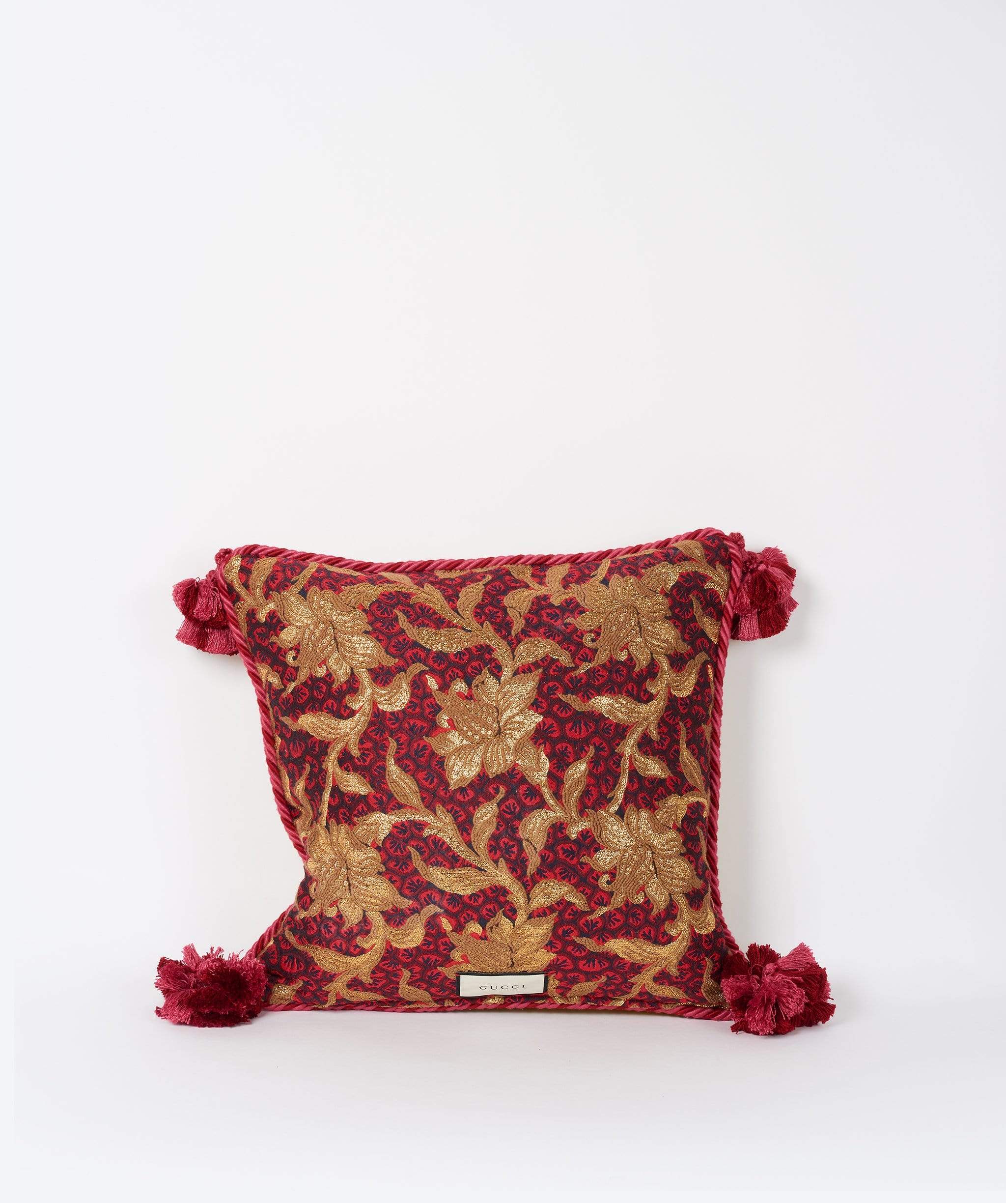 Gucci Gucci Velvet Cushion With Spaniel dog embroidery