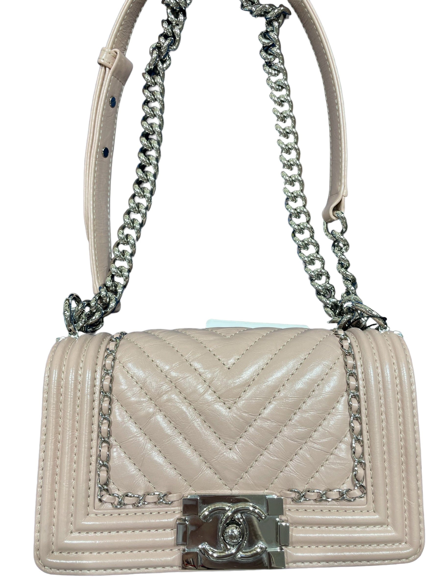 GX Chanel Pink with Chain Detail Small Boy Bag