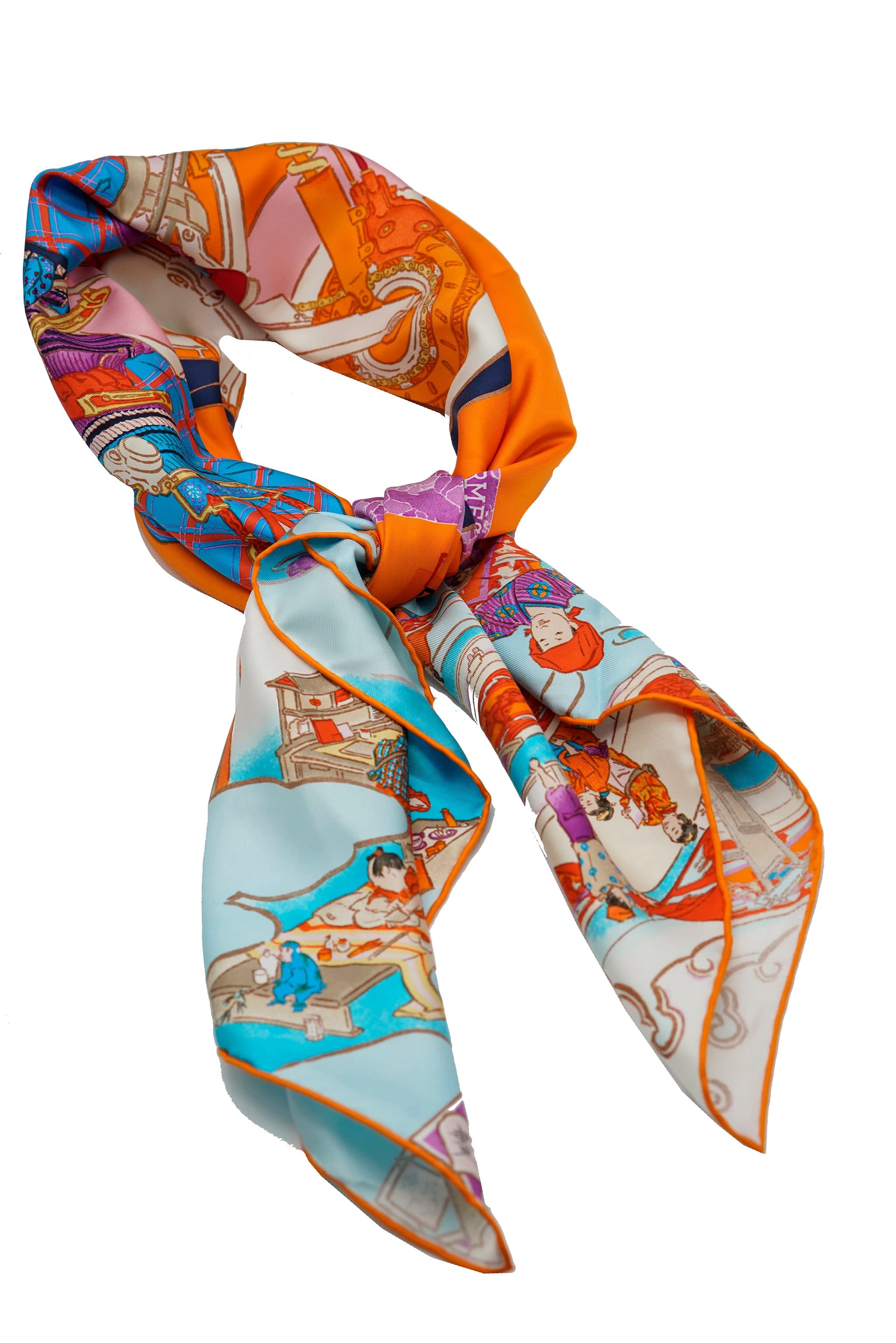 Herm�s Hermes scarf Les artisans d’hermes orange ASL5523