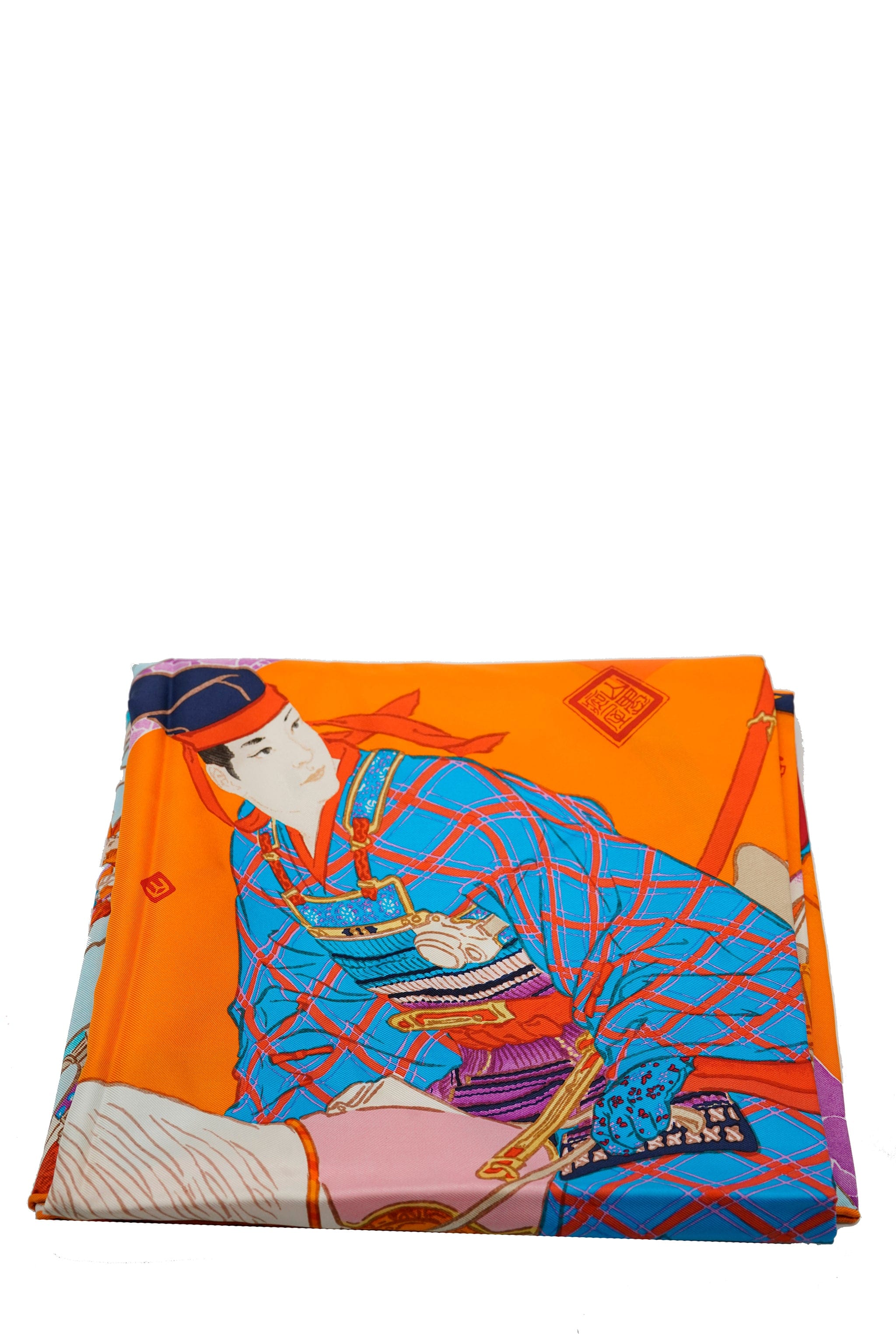 Herm�s Hermes scarf Les artisans d’hermes orange ASL5523