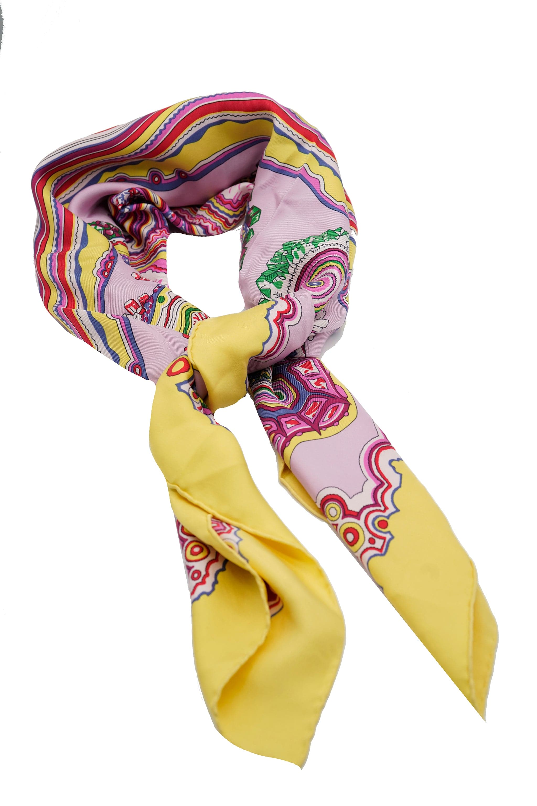 Herm�s Hermes wash scarf Pierres et cristaux yellow ASL5527