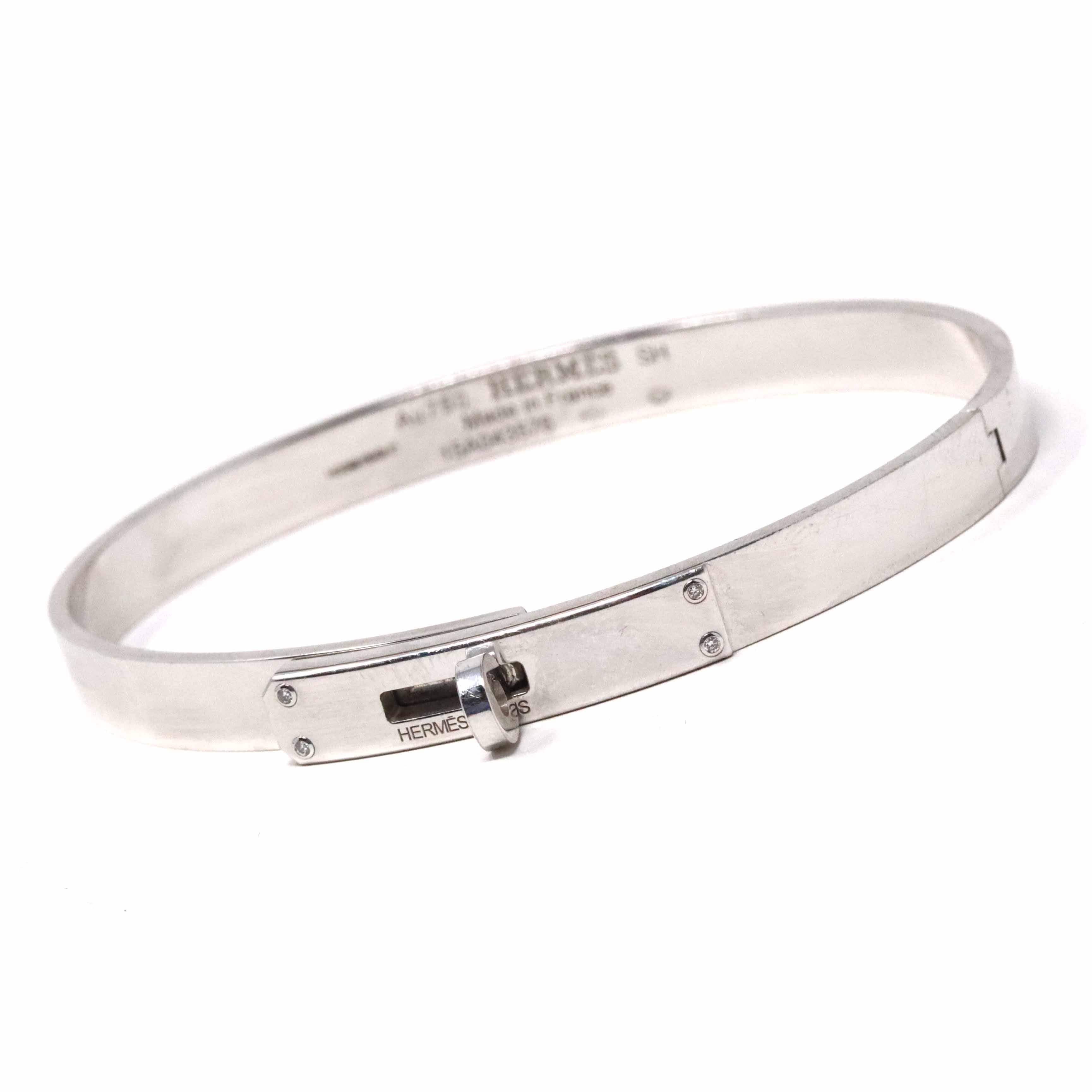 Hermès Hermes Kelly 18K White Gold Bangle Small