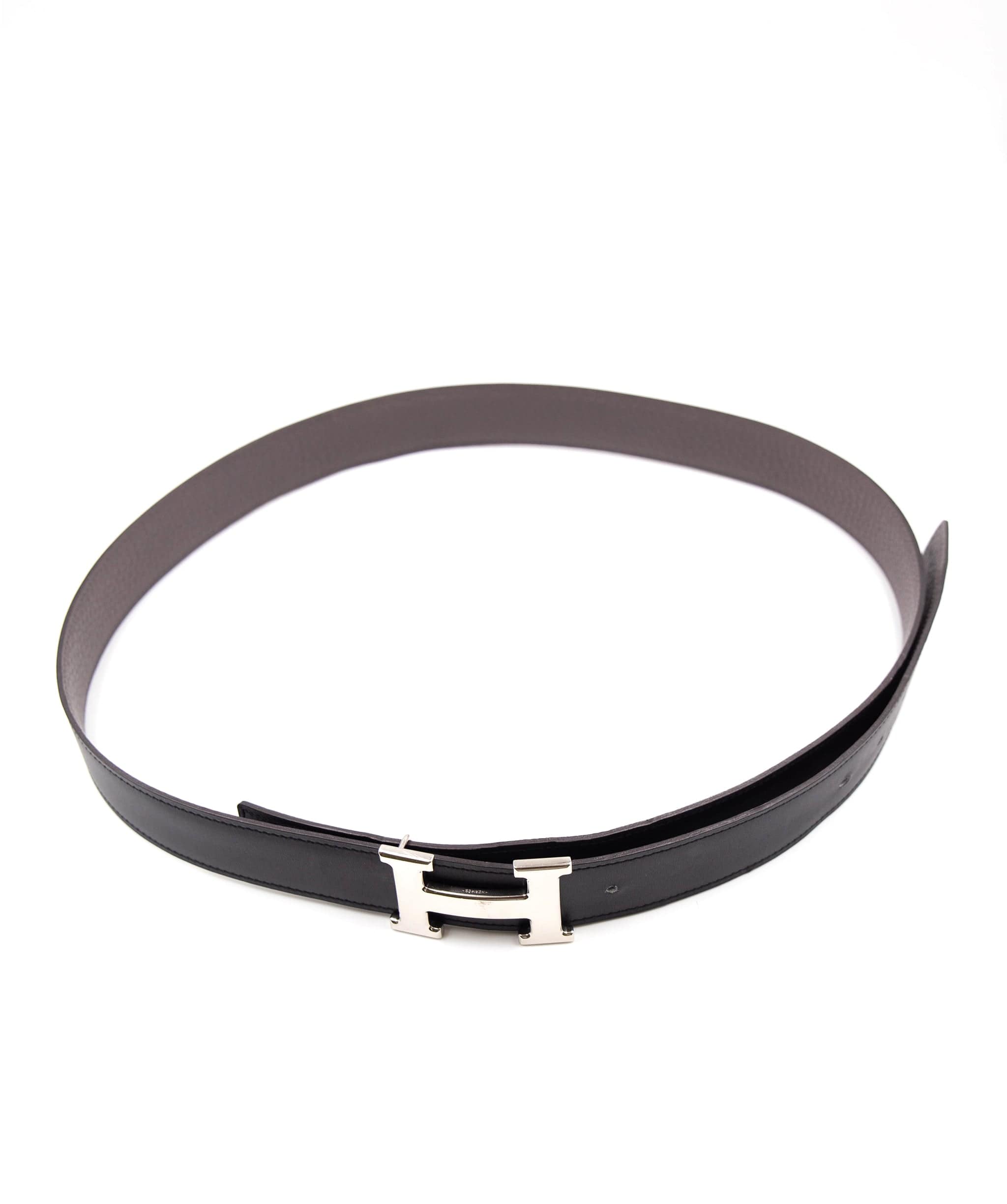 Hermès Black and brown reversable Hermes H belt with SHW (some scratching on the H buckle) AGC1153